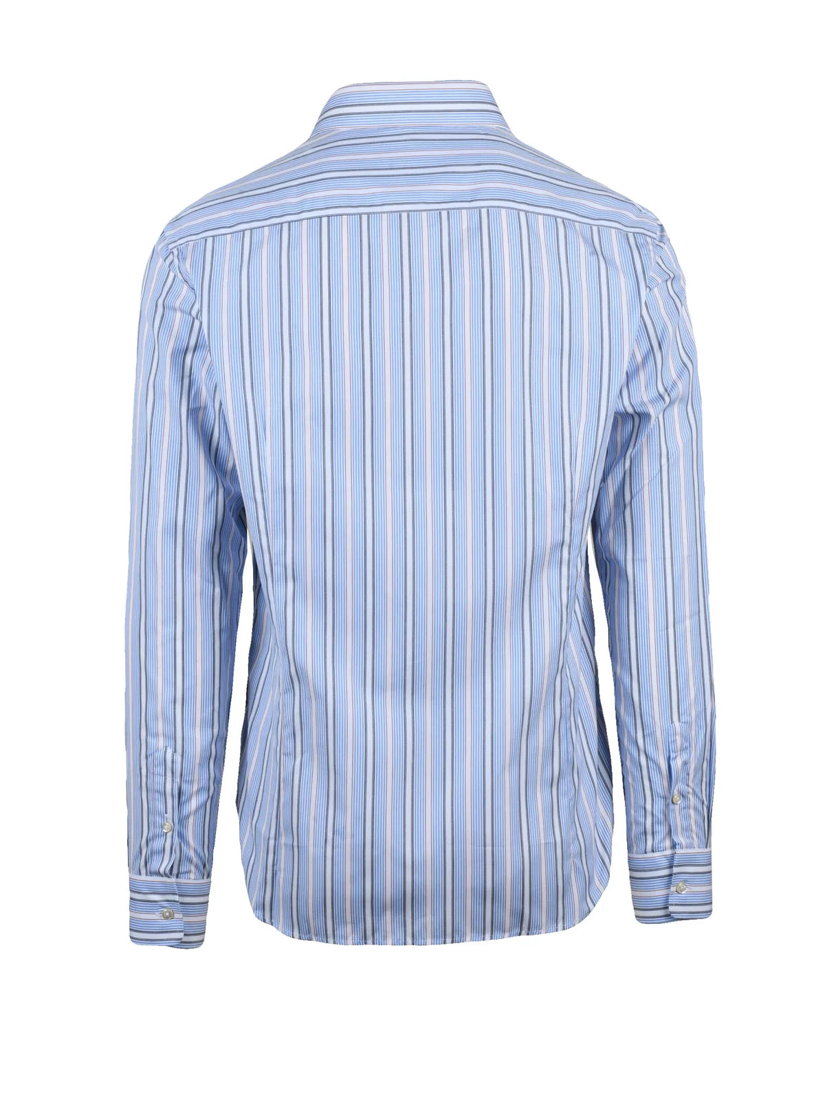 Deuxieme Camicia Cotone - Azzurro/Rosso