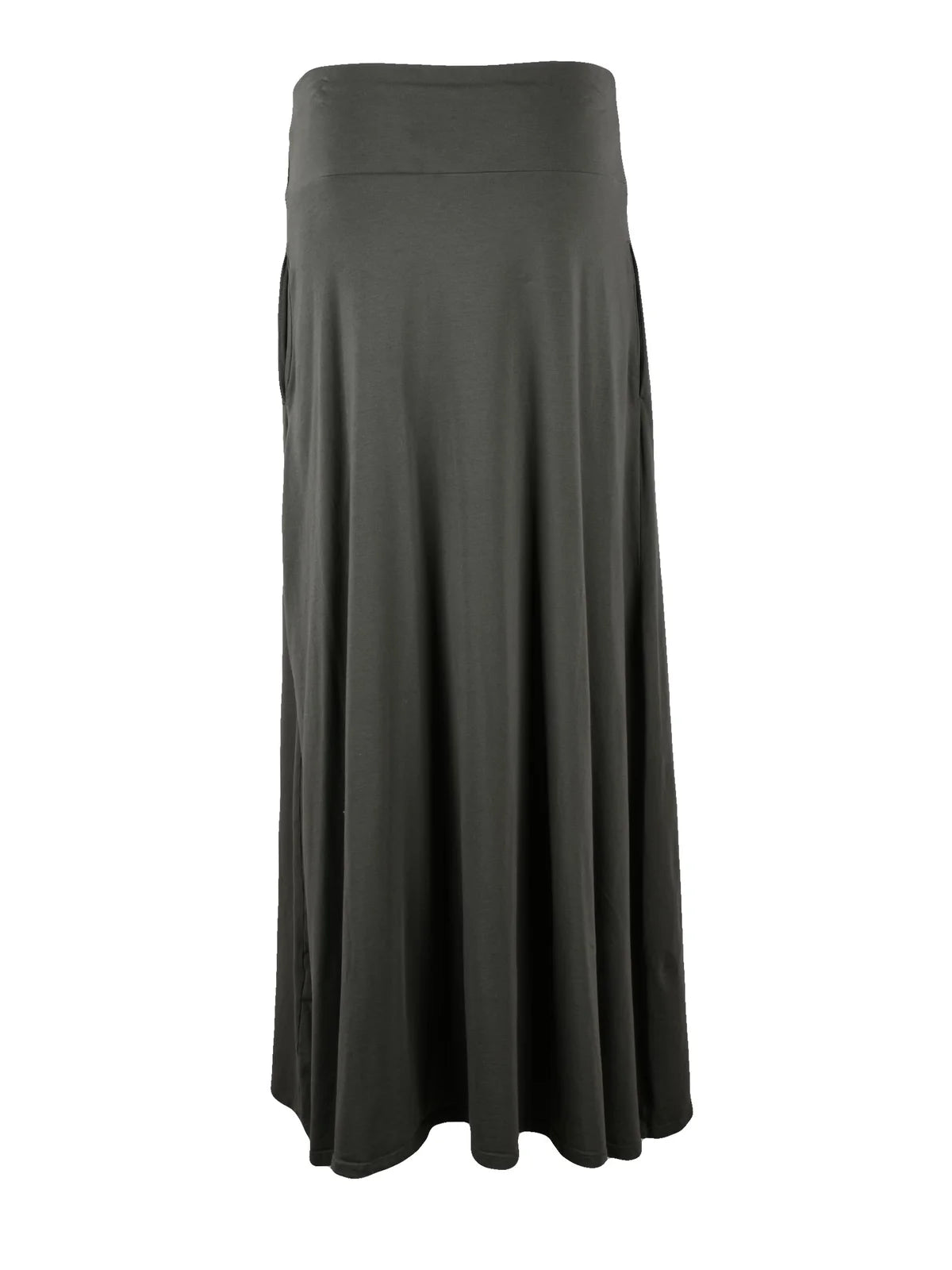 Opificio Neirami Gonna Lunga Asimmetrica Cotone Stretch - Verde Militare