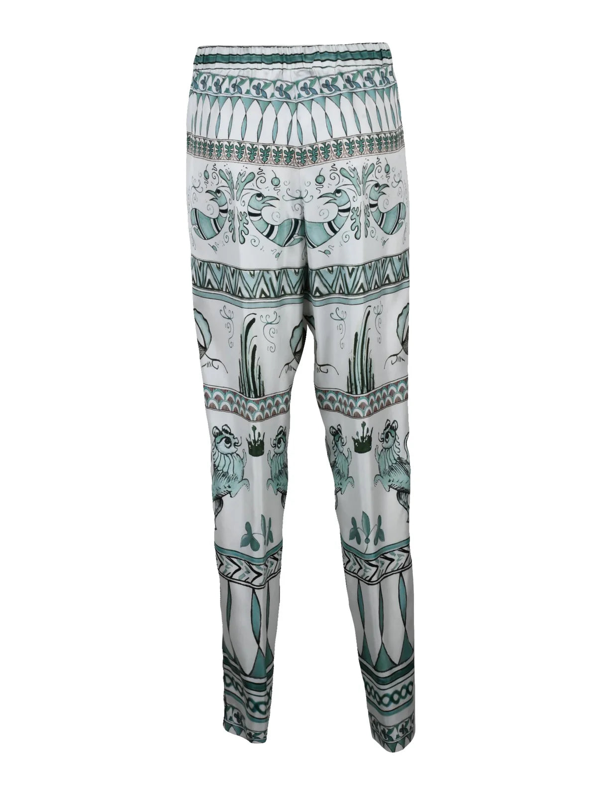 Fabiana Filippi Pantalone Seta Donna - Bianco/Verde