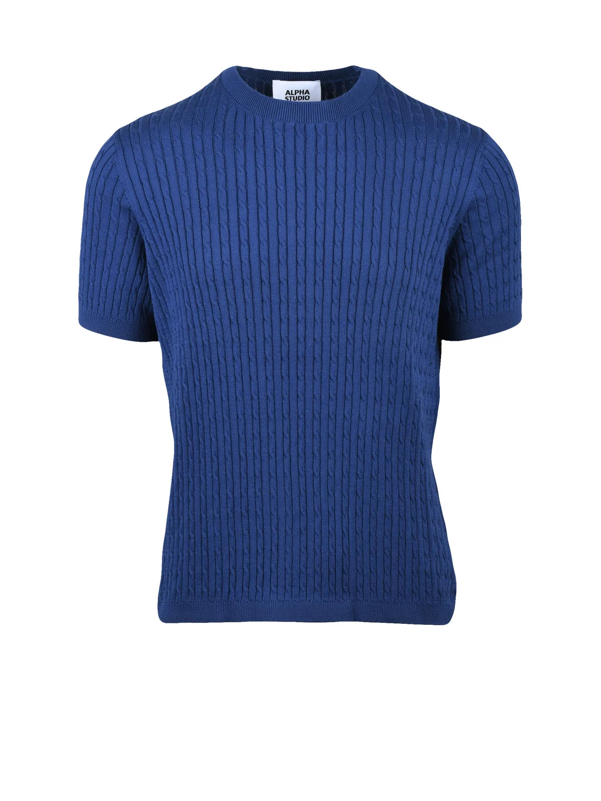 Alpha Studio Maglioncino Girocollo Trecce - Indigo