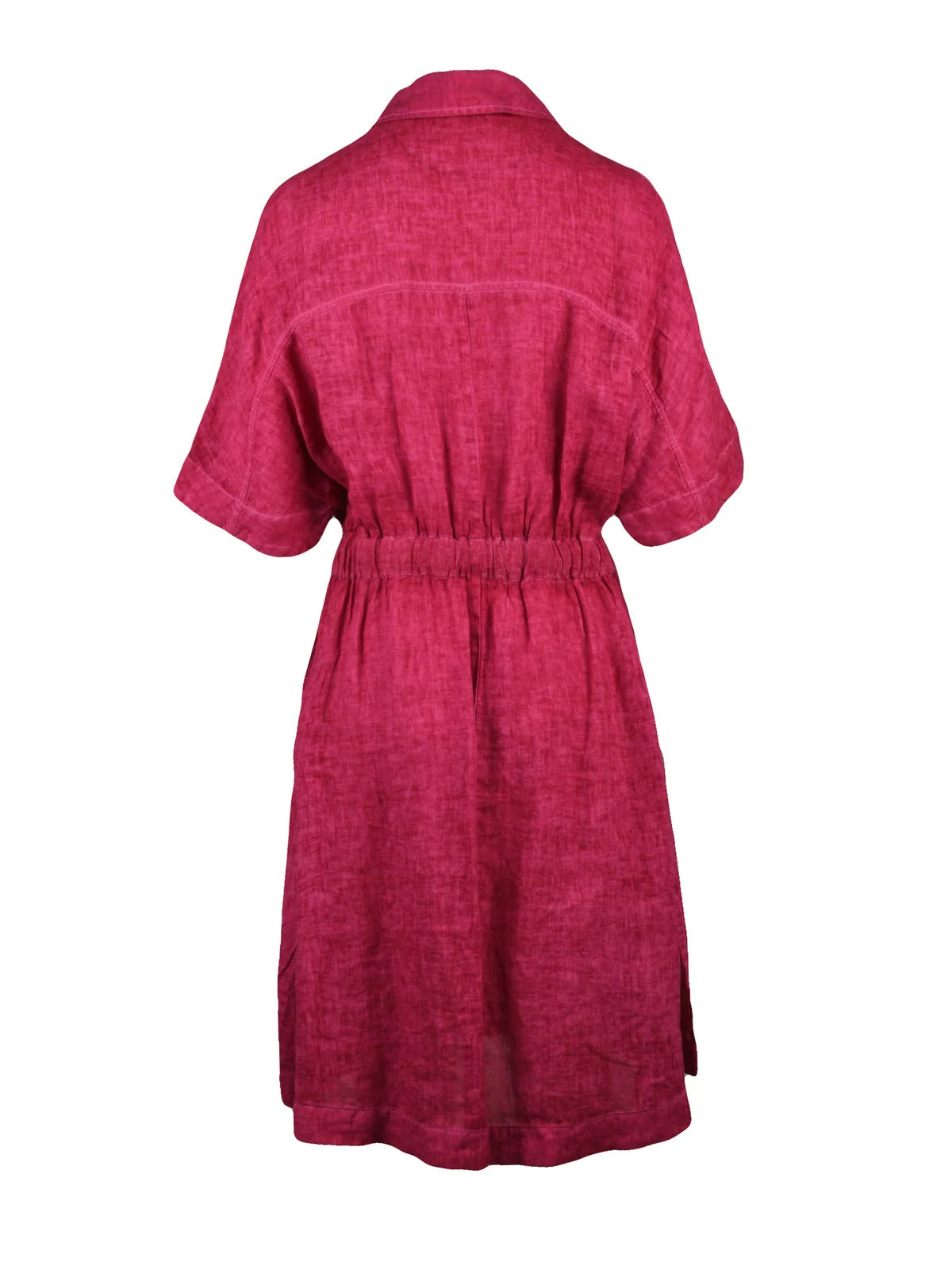 Anna Seravalli Abito Chemisiere Lino - Fucsia