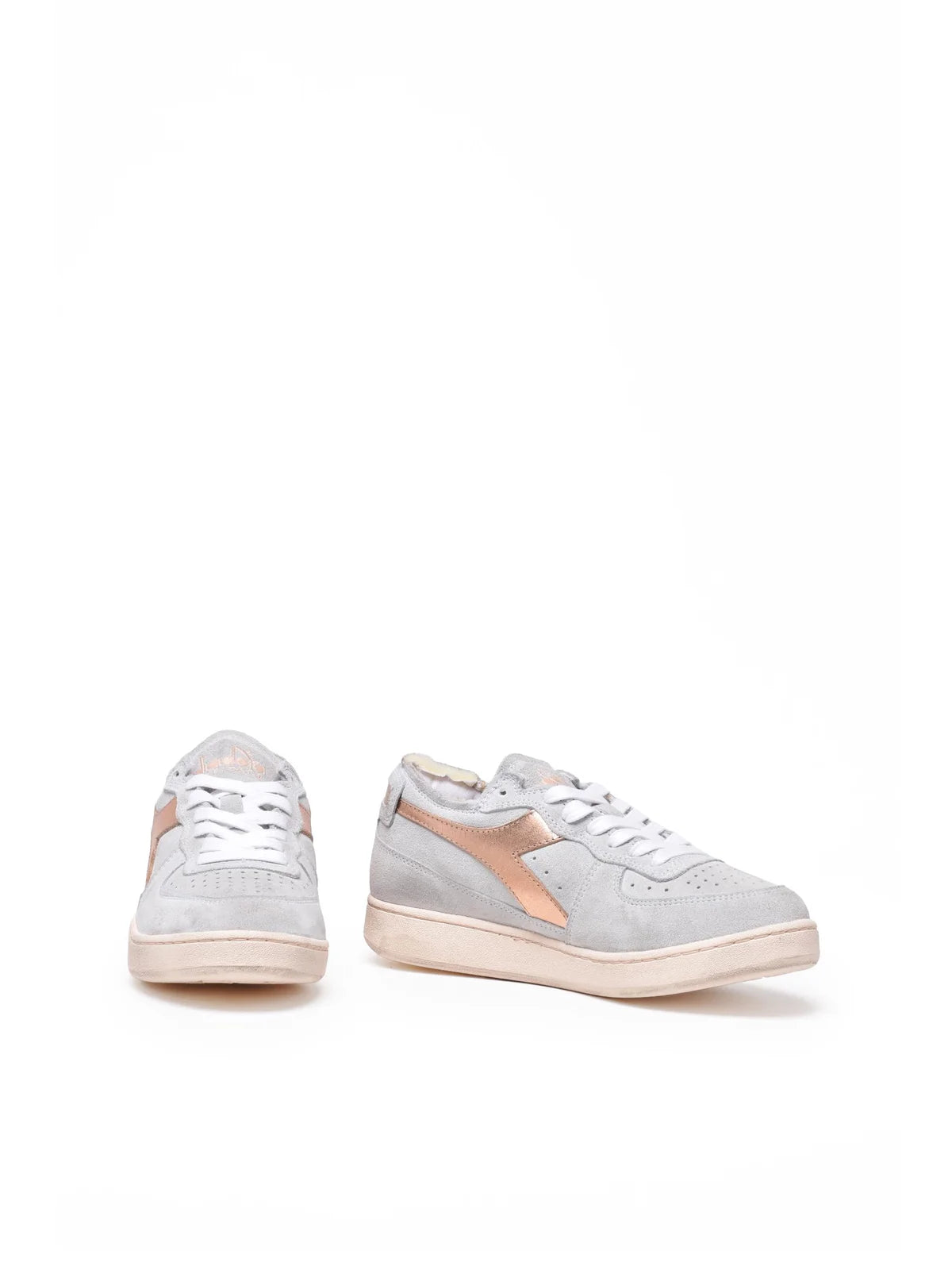 Diadora Heritage Basket Row Cut Amber Suede Sneakers - Celeste