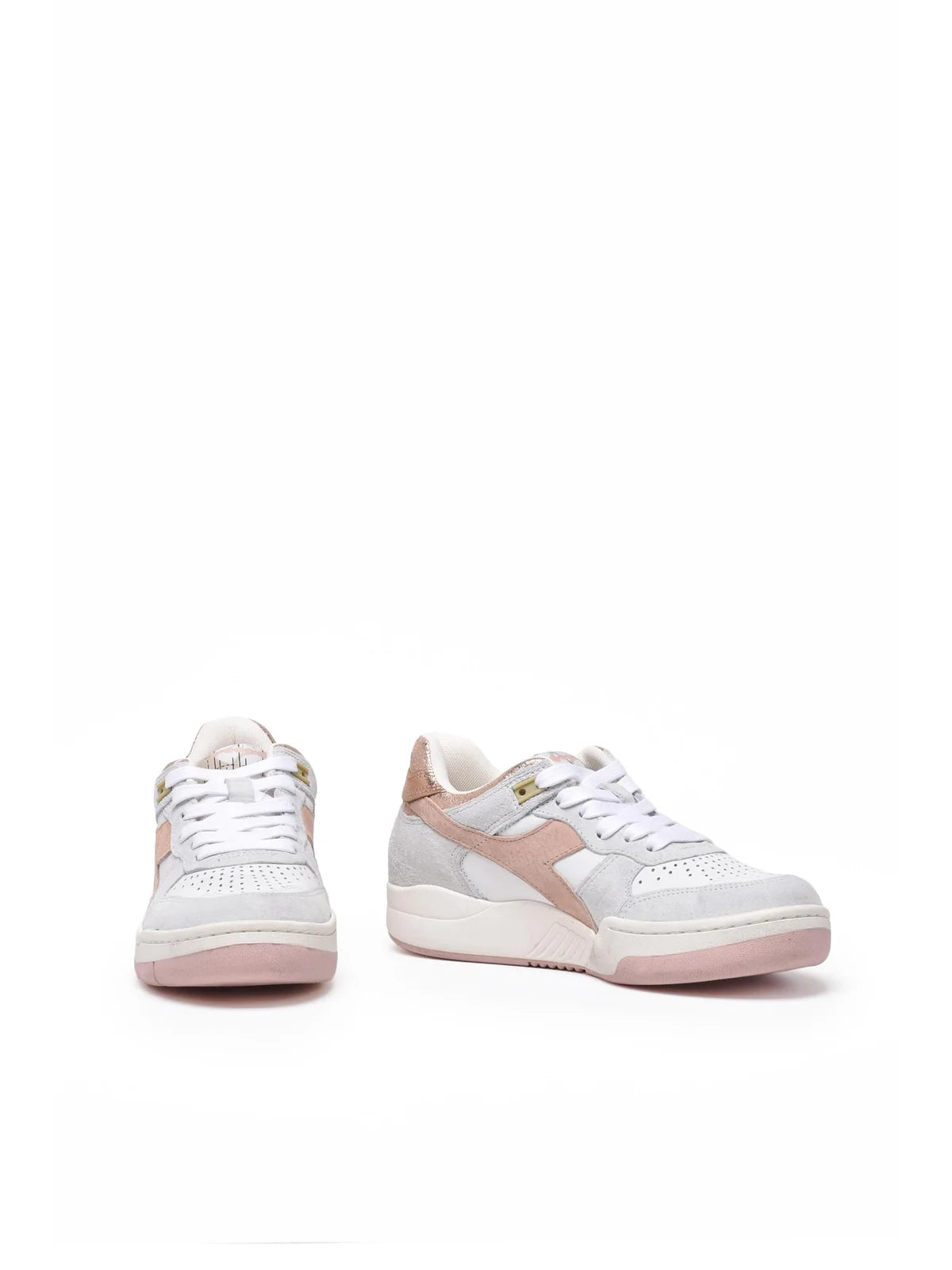 Diadora Heritage Sneakers B.560 Crackle Lamé - Bianco/Grigio