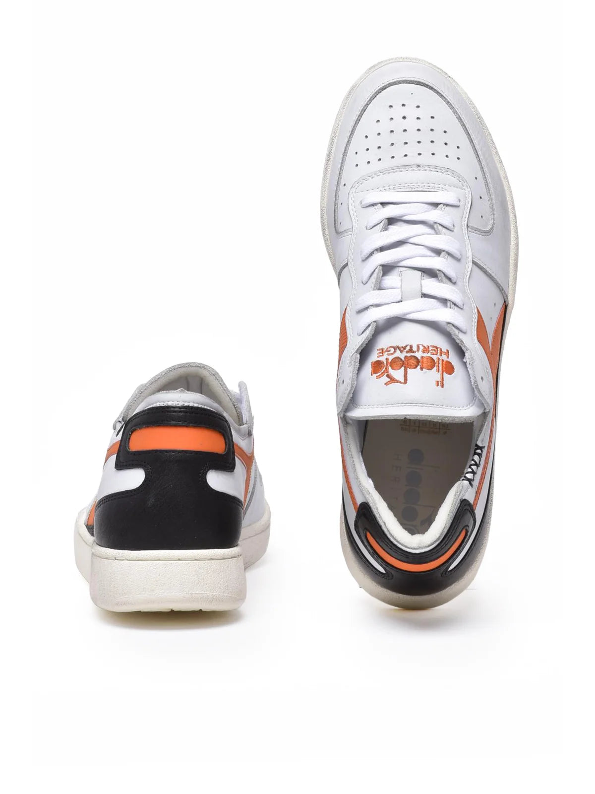 Diadora Heritage Basket Row Cut Sneakers - Grigio/Arancio