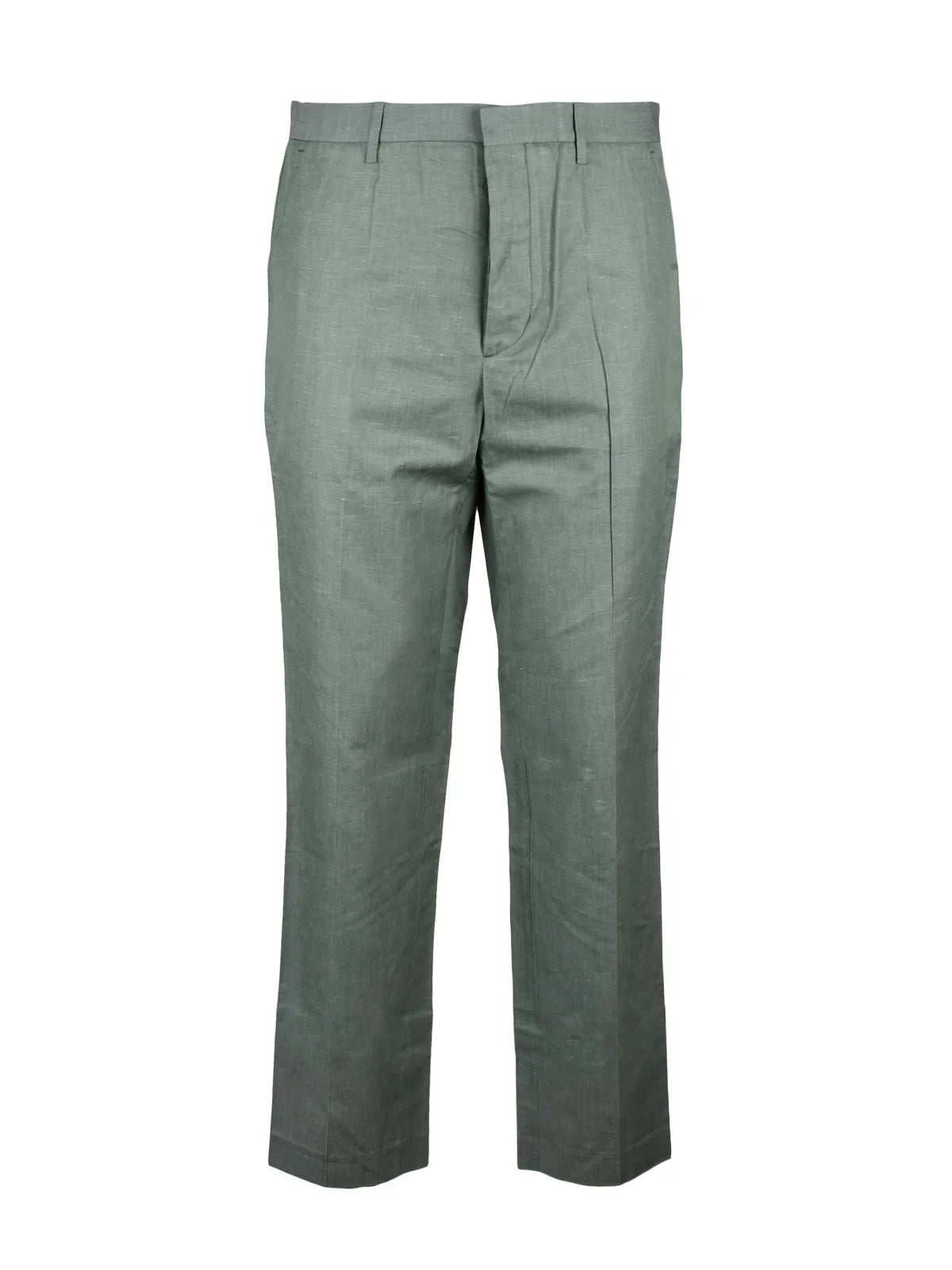 Hindustrie Pantalone Cotone Lino - Verde Salvia