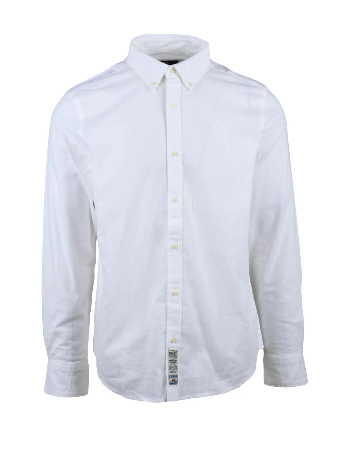 La Martina Camicia Cotone Lino - Bianco