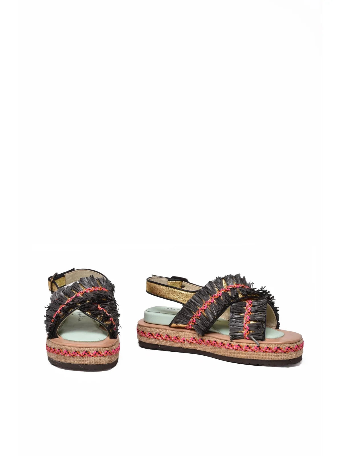 Meher Kakalia Ponza Liku Block Sandal - Black/Gold