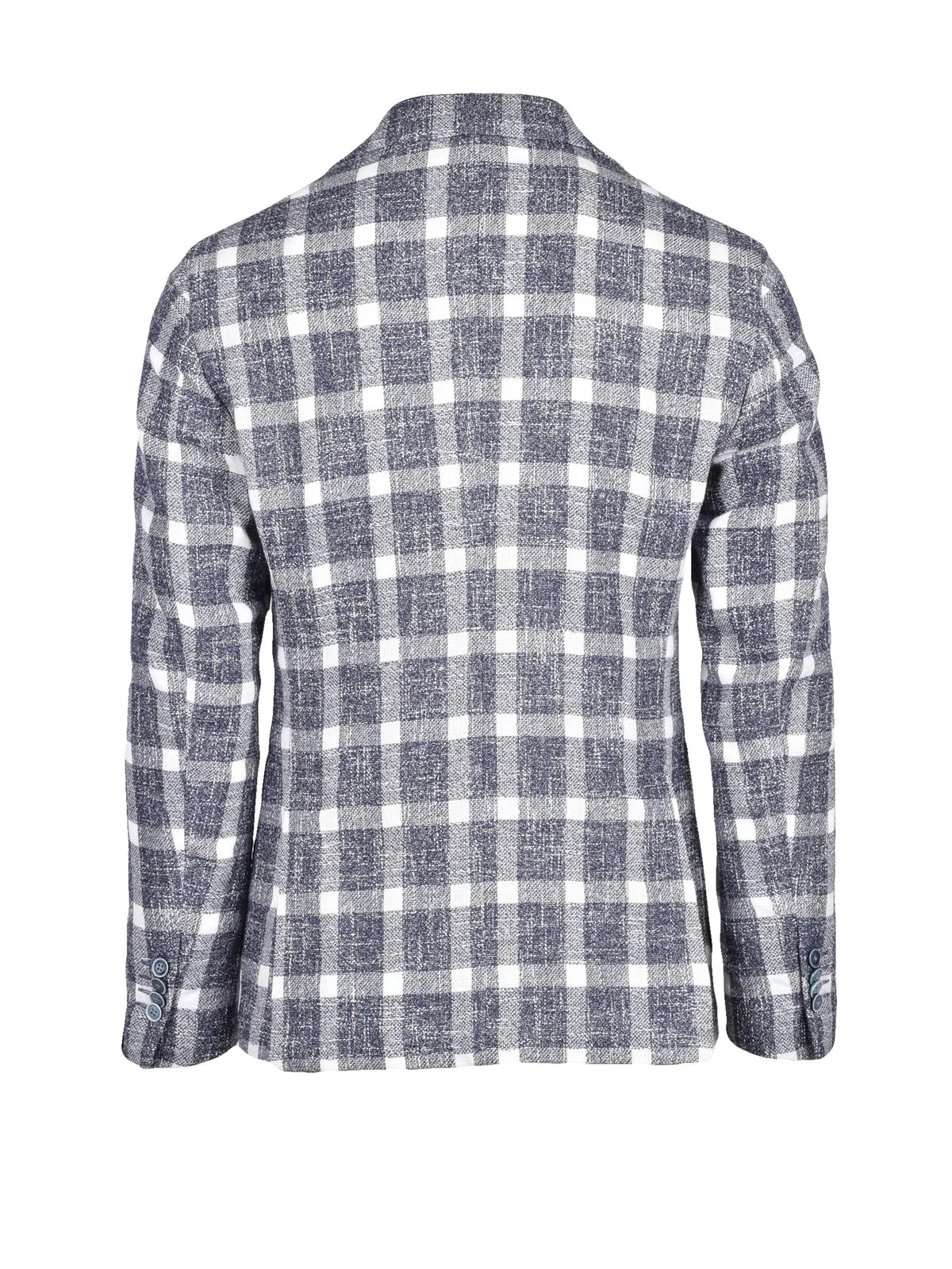 Luigi Bianchi Giacca Blazer Cotone Acrilico Lino - Bianco/Blu