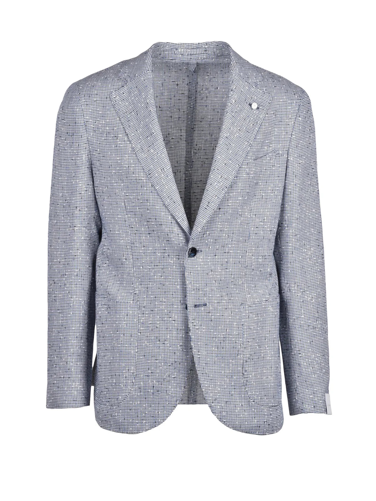 Luigi Bianchi Giacca Stondata Misto Fibre - Bianco/Blu