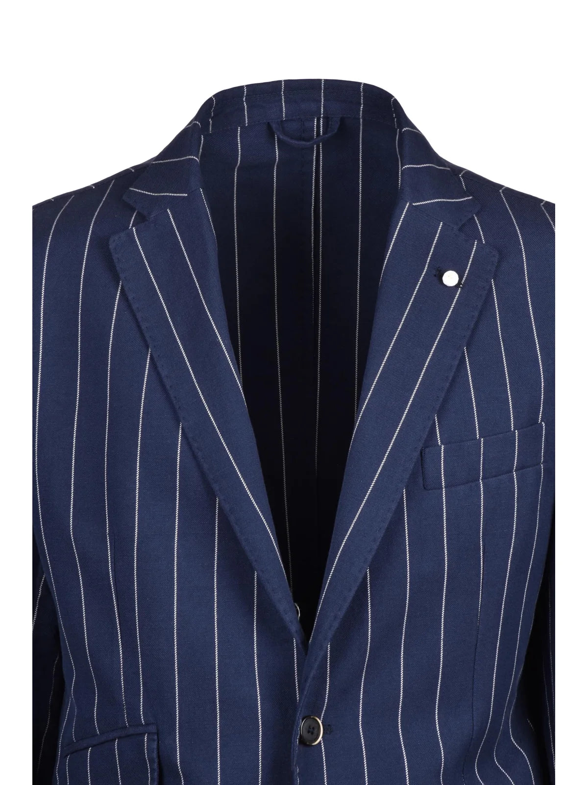 Luigi Bianchi Giacca Stondata Lino/Cotone - Blu