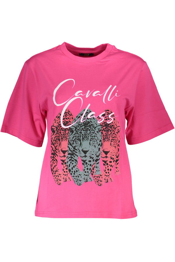 CAVALLI CLASS T-SHIRT MANICHE CORTE DONNA ROSA