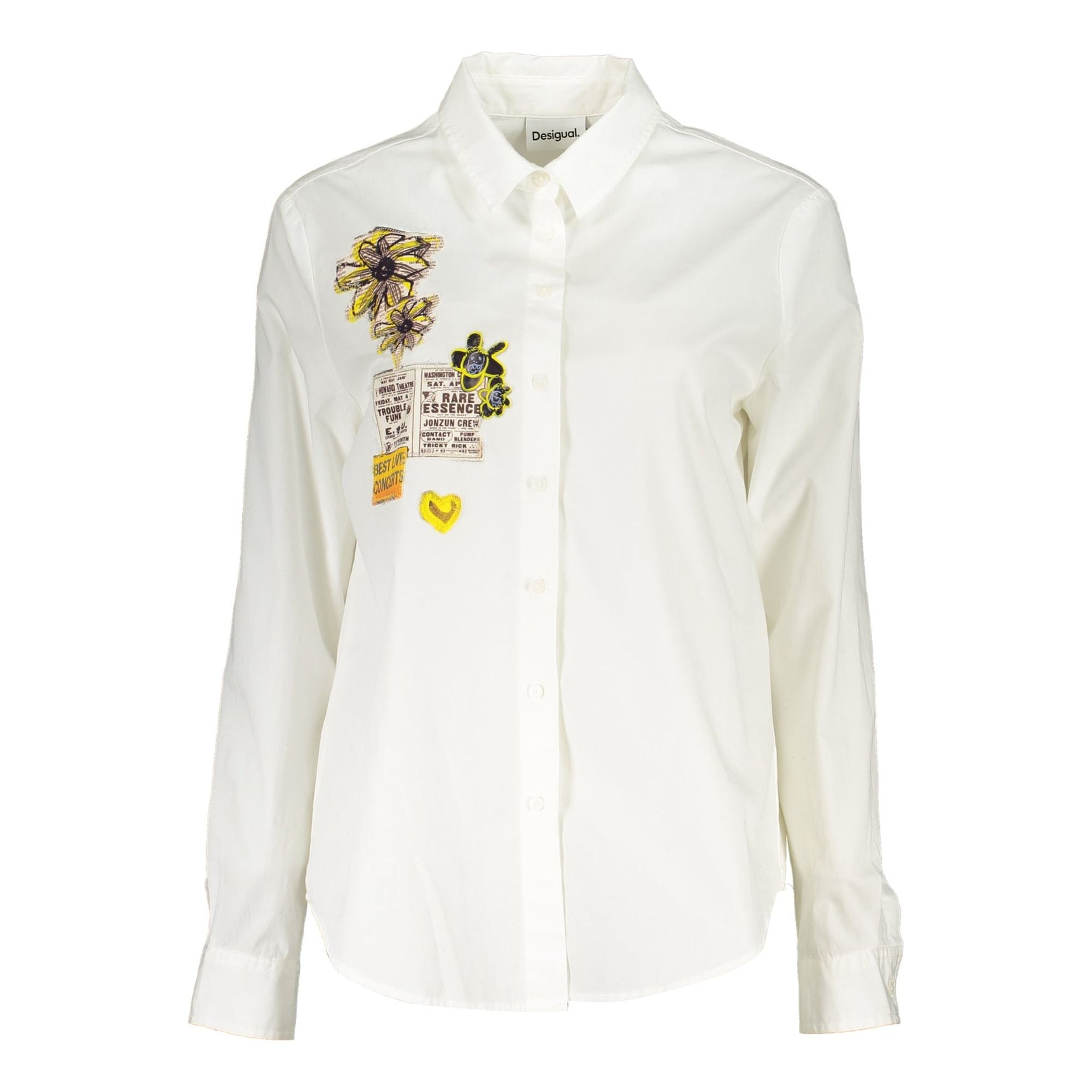 DESIGUAL WOMEN'S LONG SLEEVE SHIRT WHITE