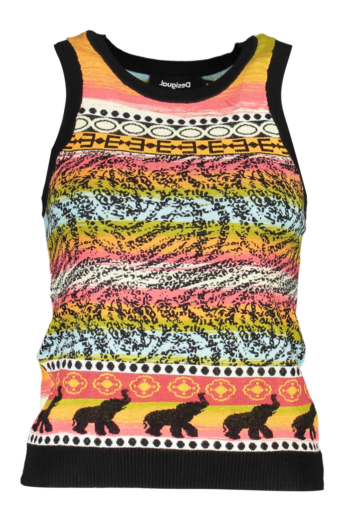 DESIGUAL WOMEN'S BLACK TANK TOP