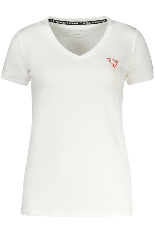 GUESS JEANS T-SHIRT MANICHE CORTE DONNA BIANCO