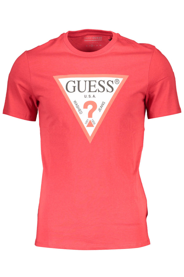 GUESS JEANS T-SHIRT MANICHE CORTE UOMO ROSSO