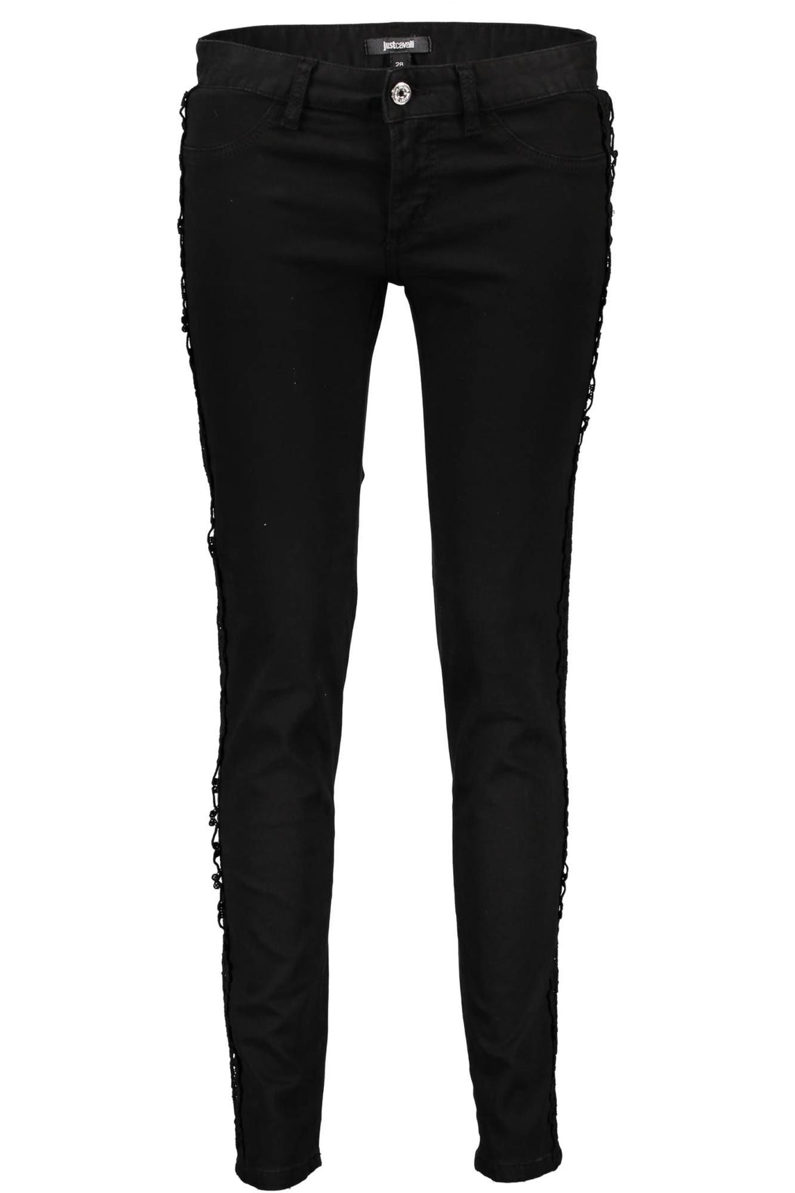 JUST CAVALLI WOMEN'S BLACK TROUSERS