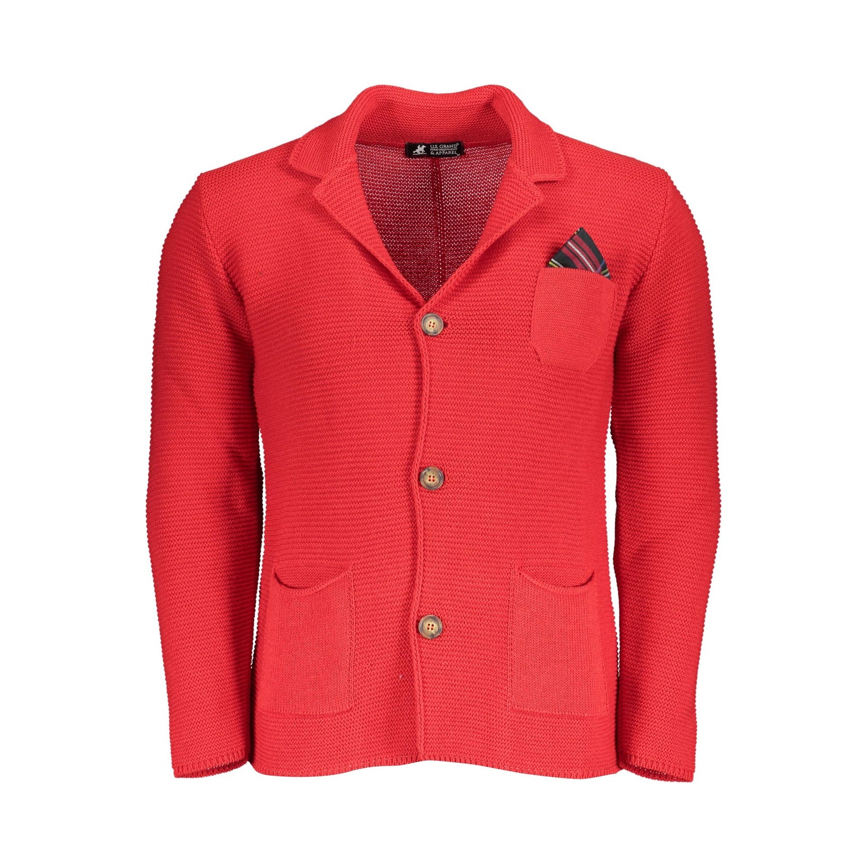 U.S. GRAND POLO CARDIGAN UOMO ROSSO