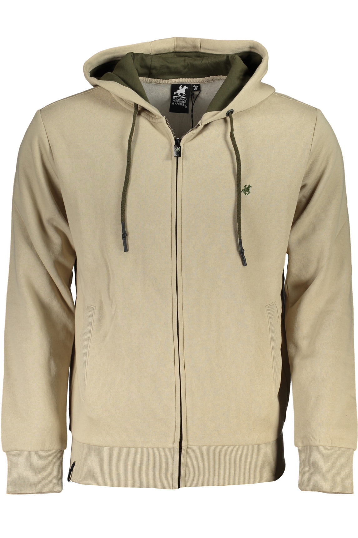 US GRAND POLO MEN'S ZIP-UP SWEATSHIRT BEIGE