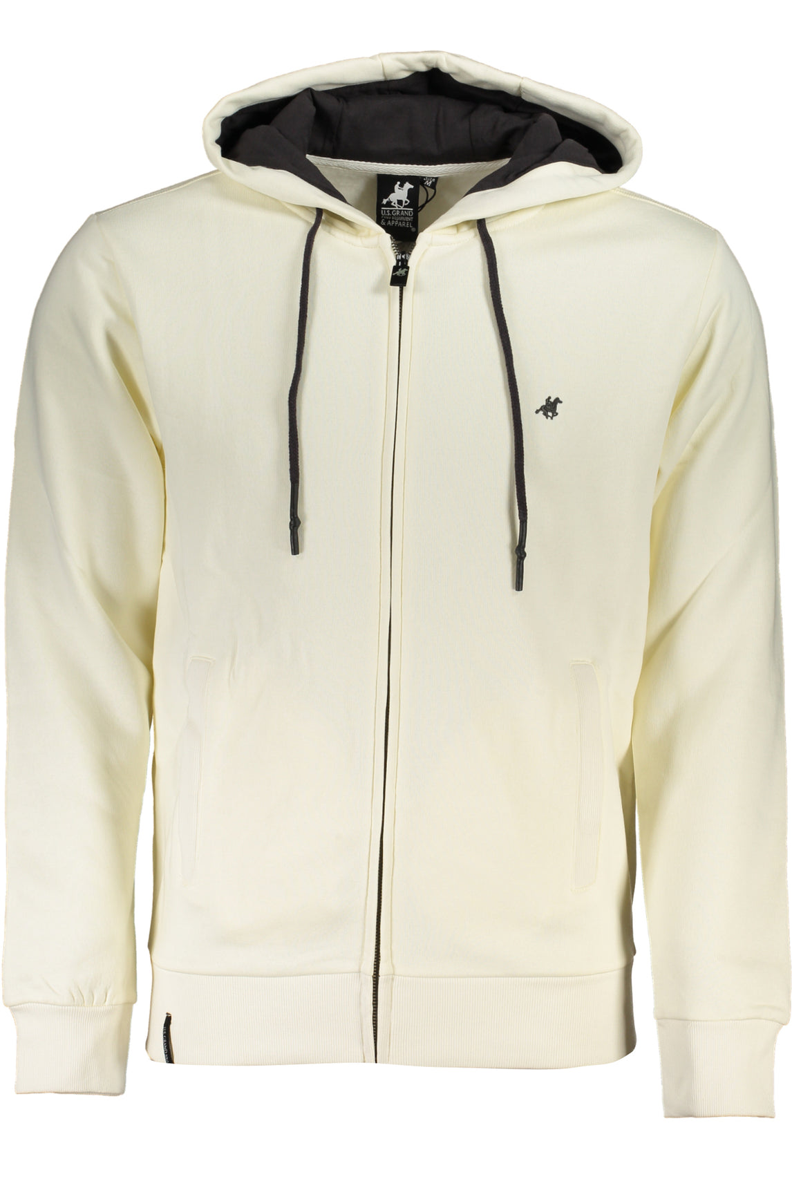 US GRAND POLO MEN'S ZIP-UP SWEATSHIRT WHITE