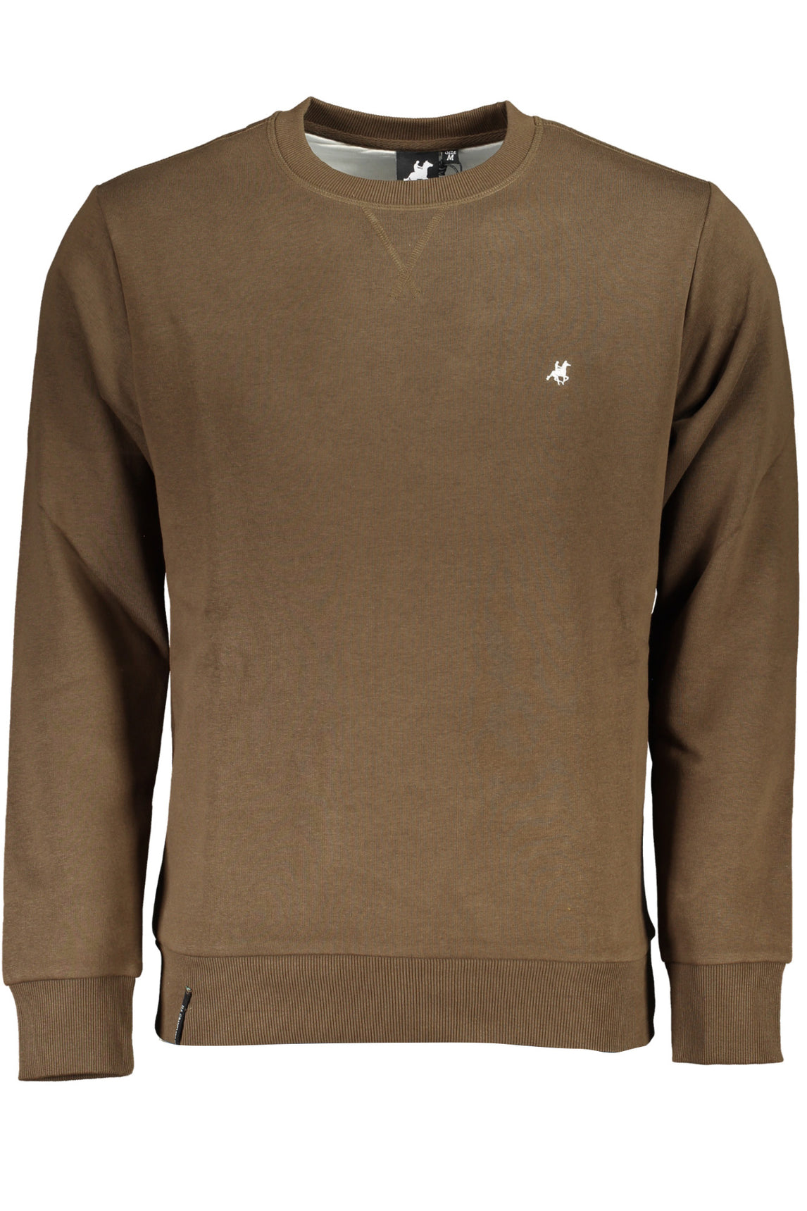 US GRAND POLO MEN'S BROWN ZIP-UP SWEATSHIRT