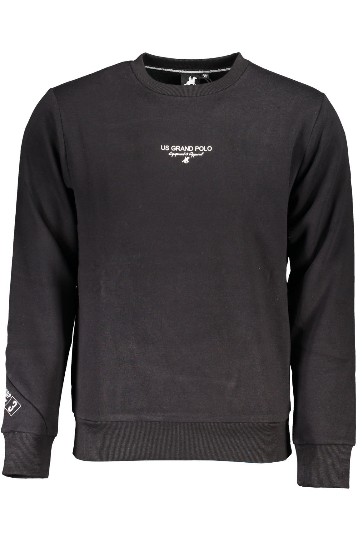 US GRAND POLO MEN'S BLACK ZIP-UP SWEATSHIRT