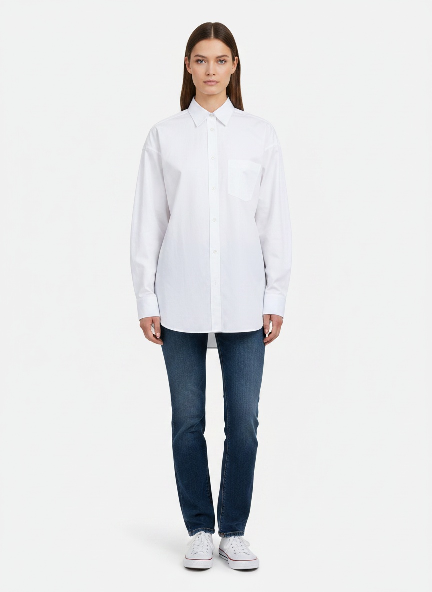 Camicia Over Asimmetrica Bianco