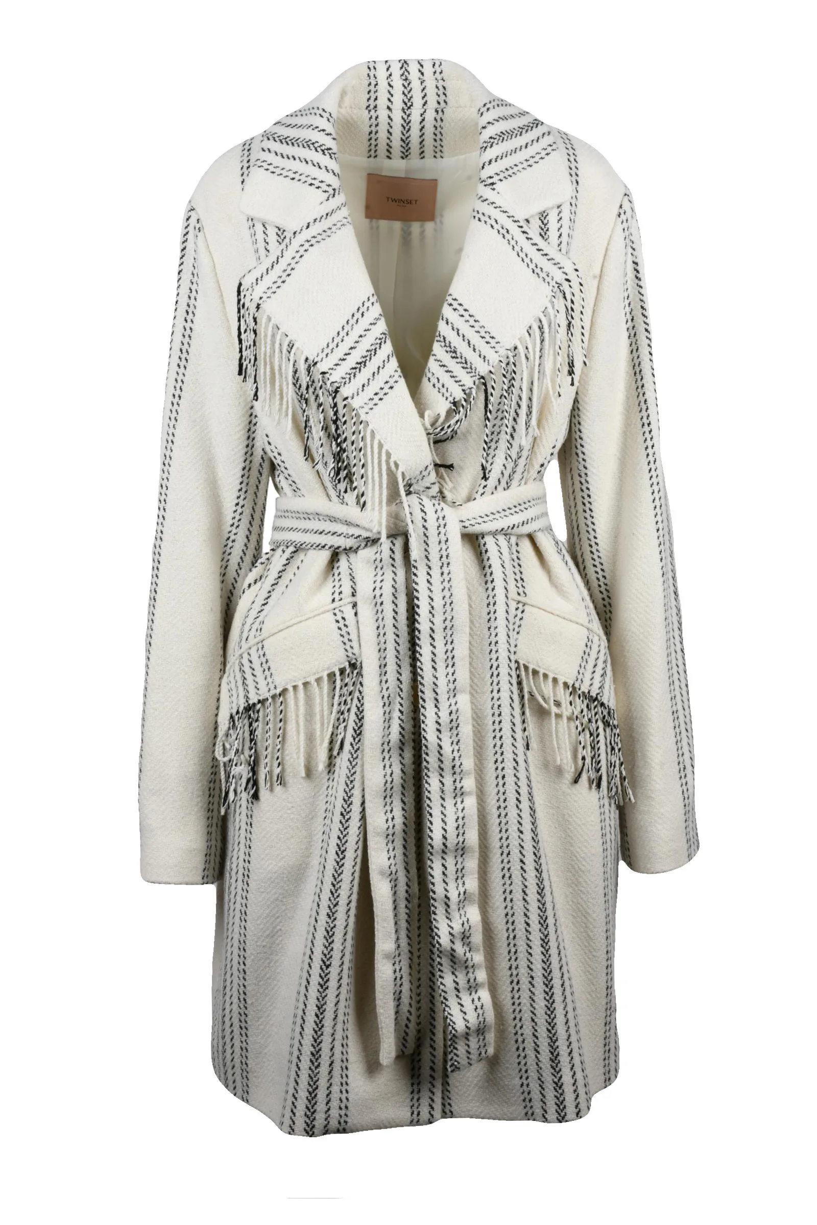 Cappotto con frange Bianco