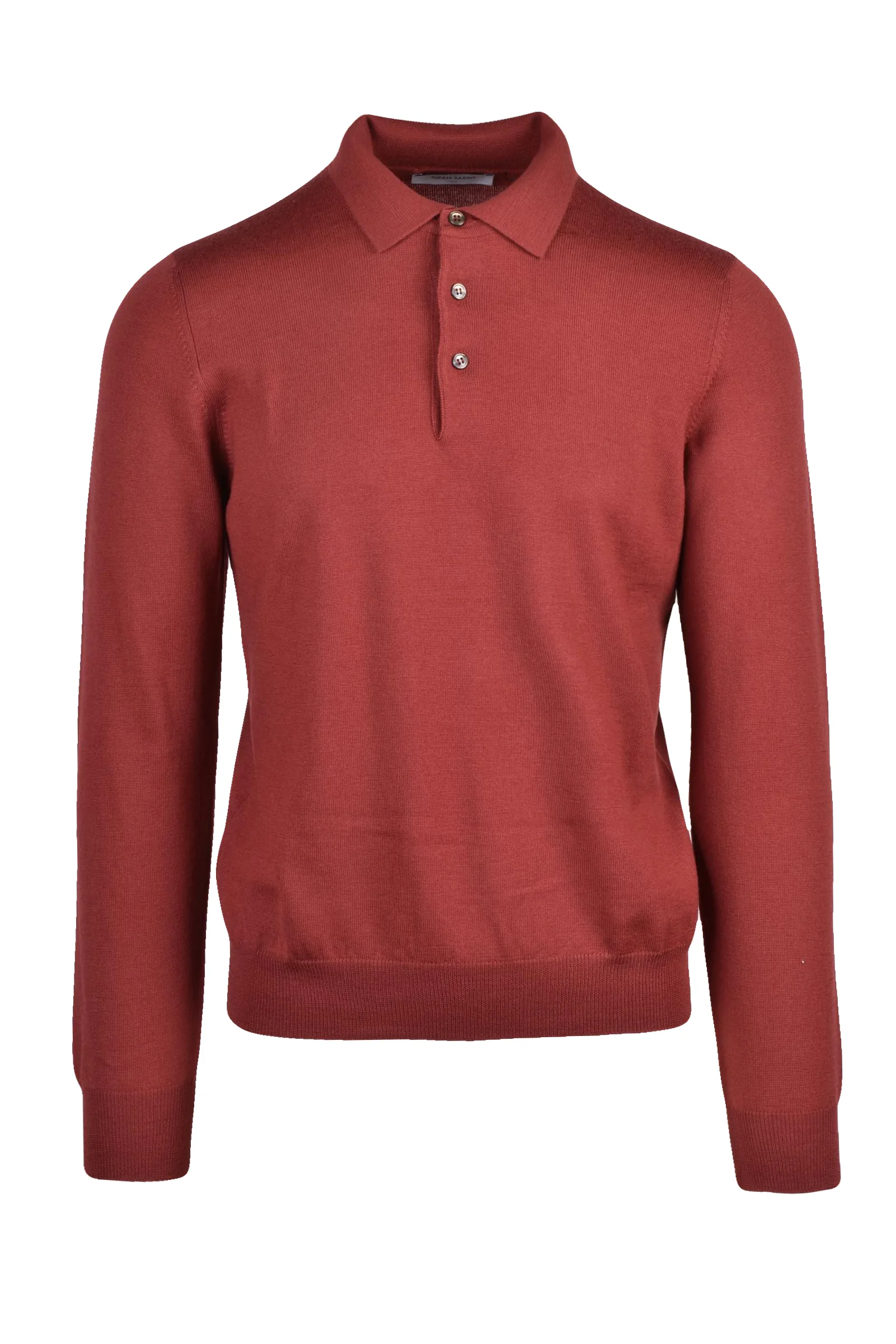 Rood gebreid poloshirt