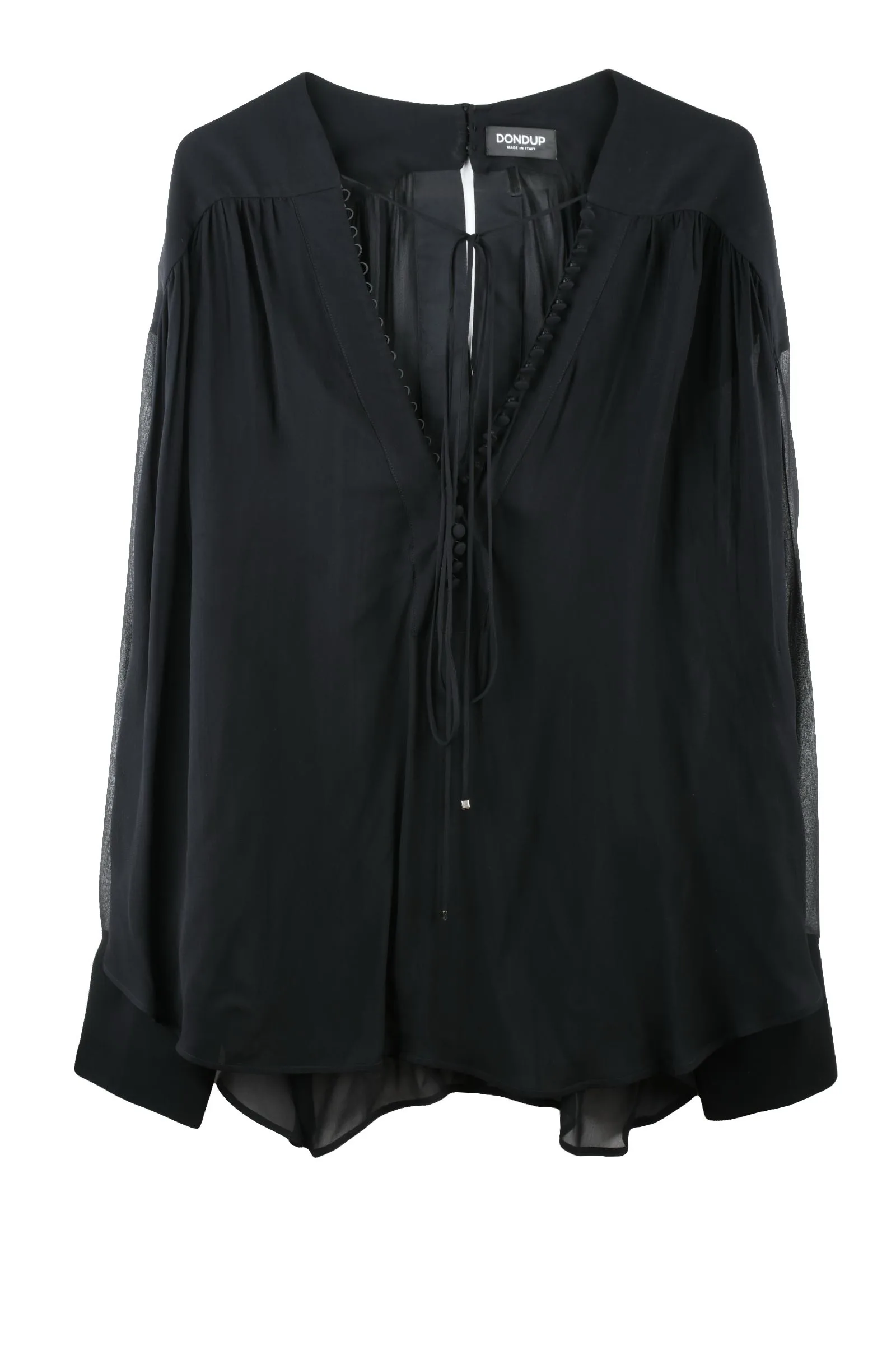 Blusa in Chiffon Nero