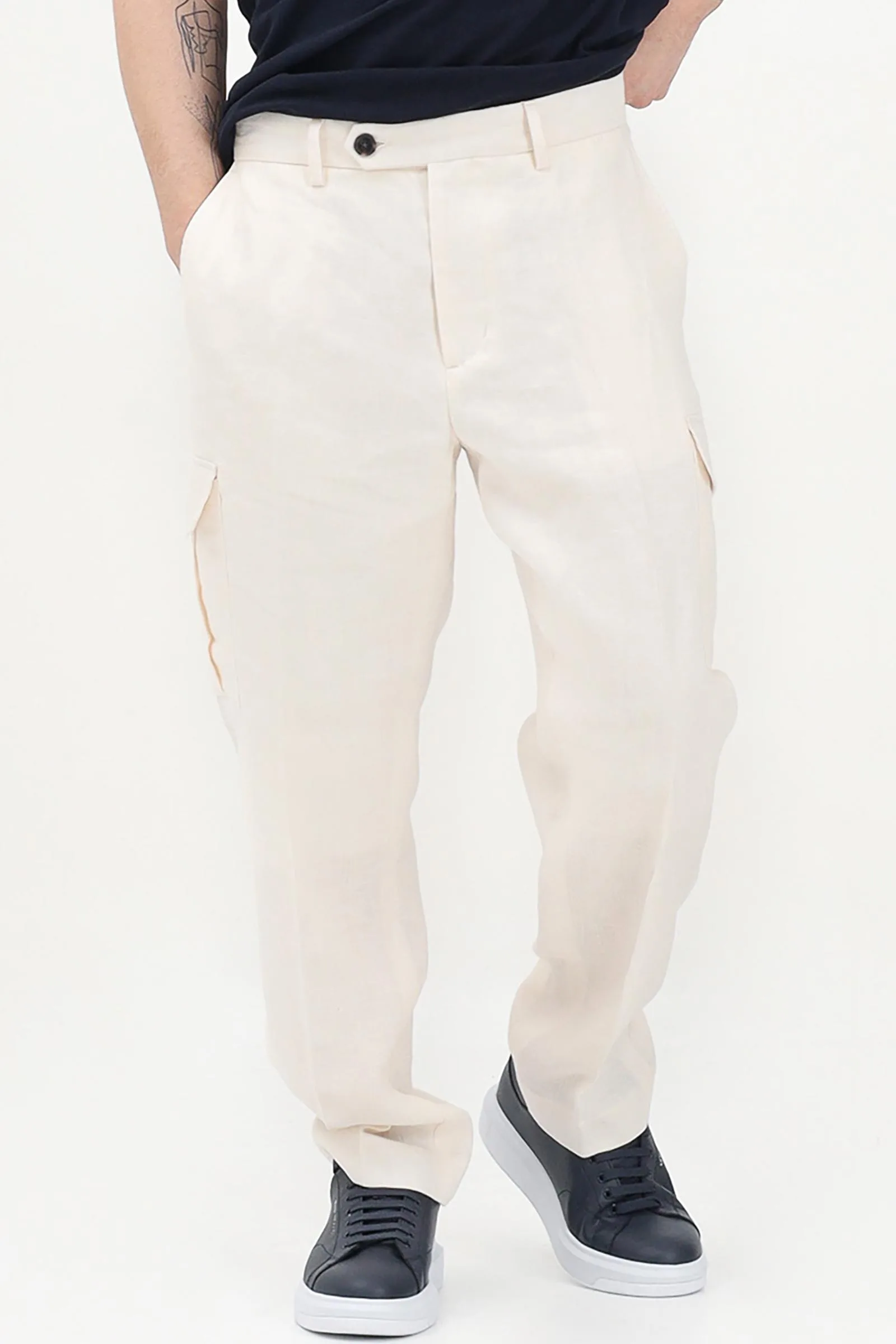 Pantalone Cargo Bianco