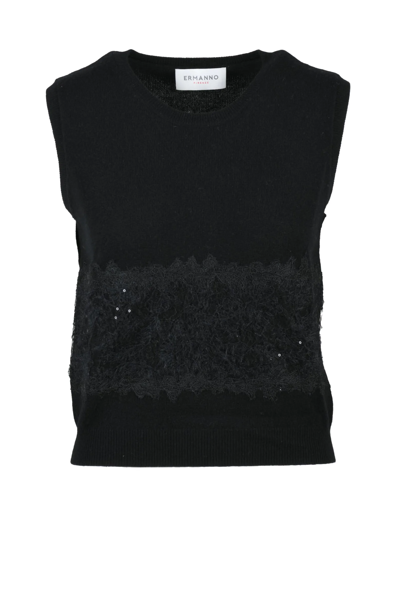 Top Smanicato Nero