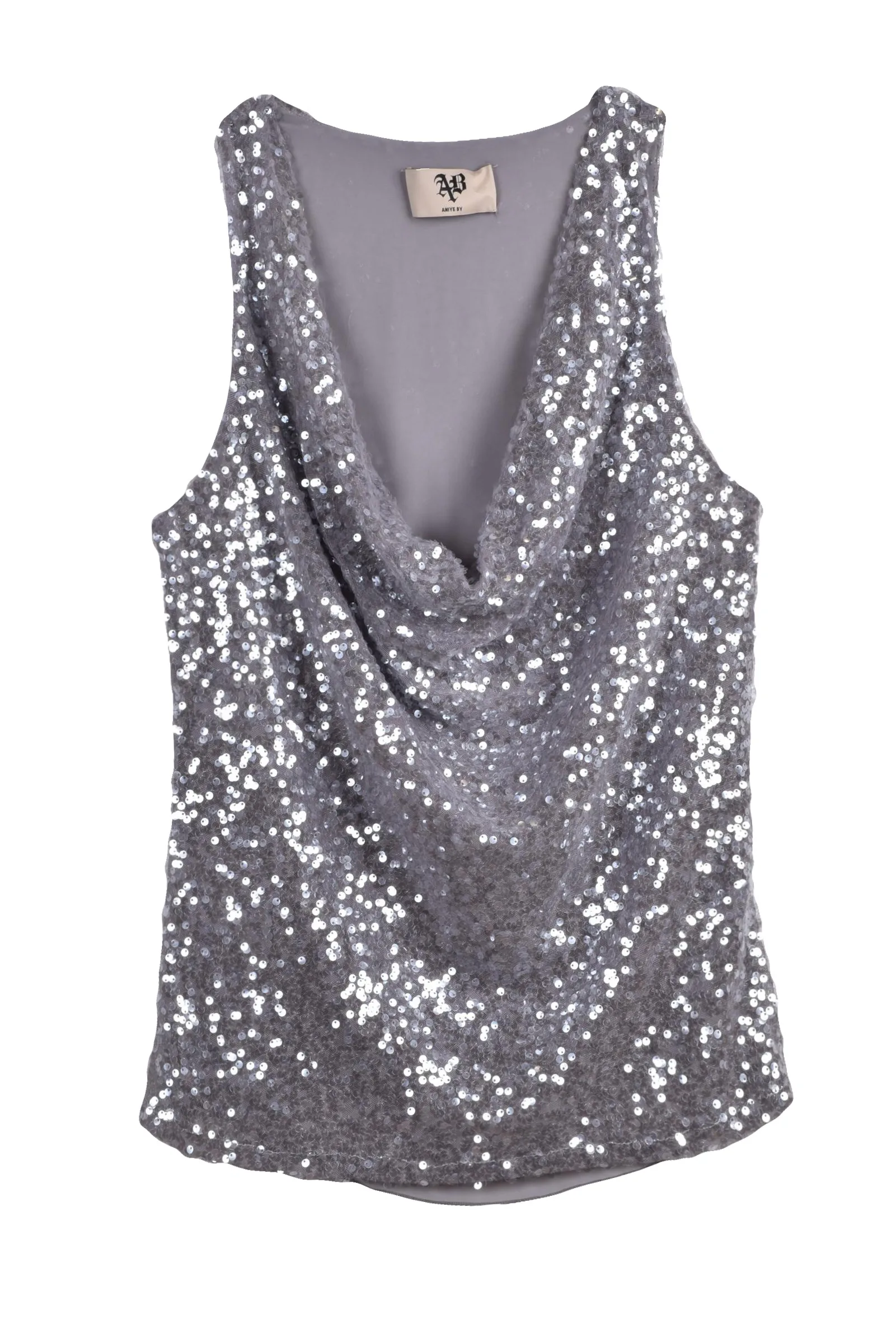 Top Paillettes Grigio