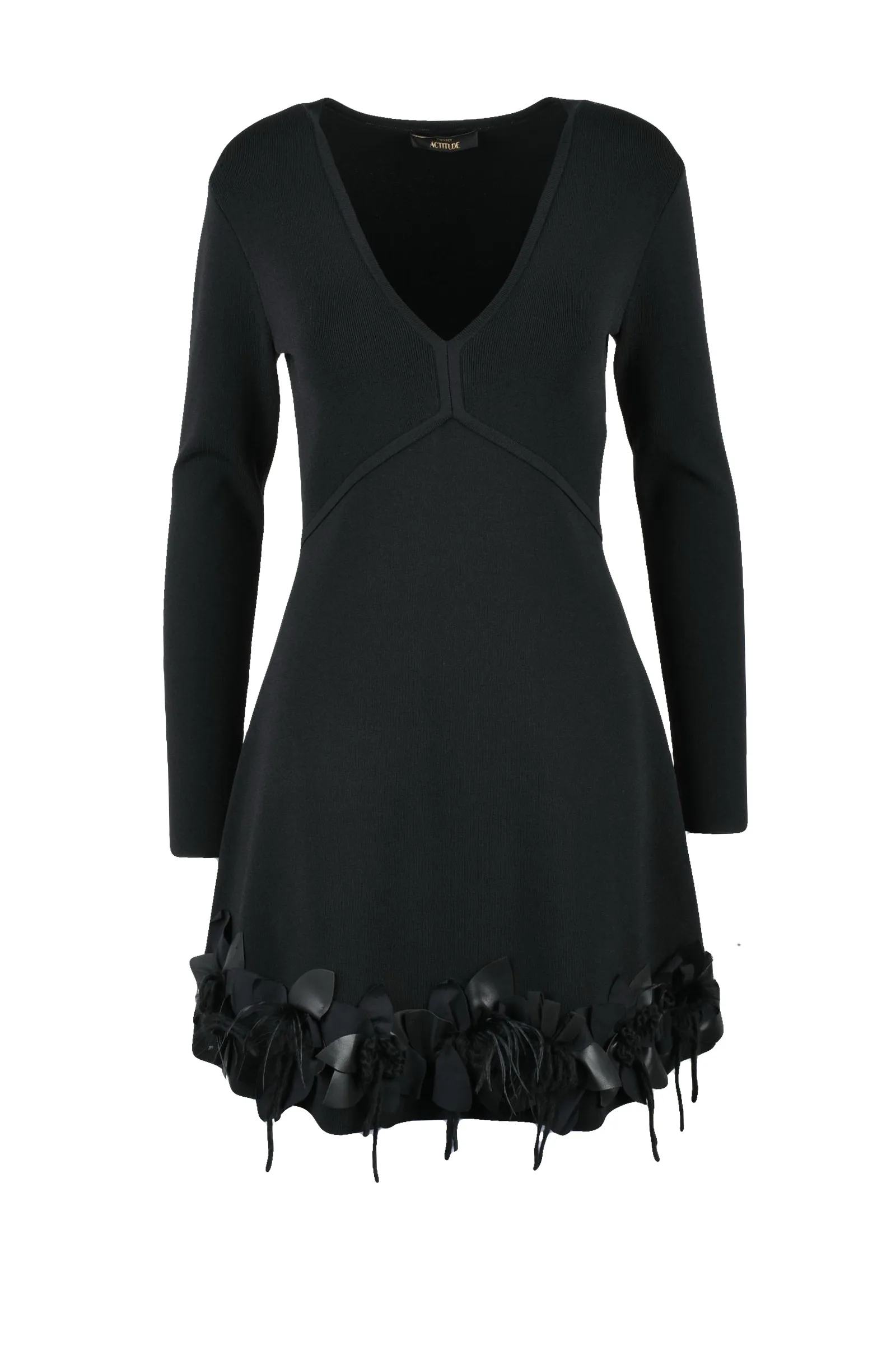Abito in Maglia Svasato Nero