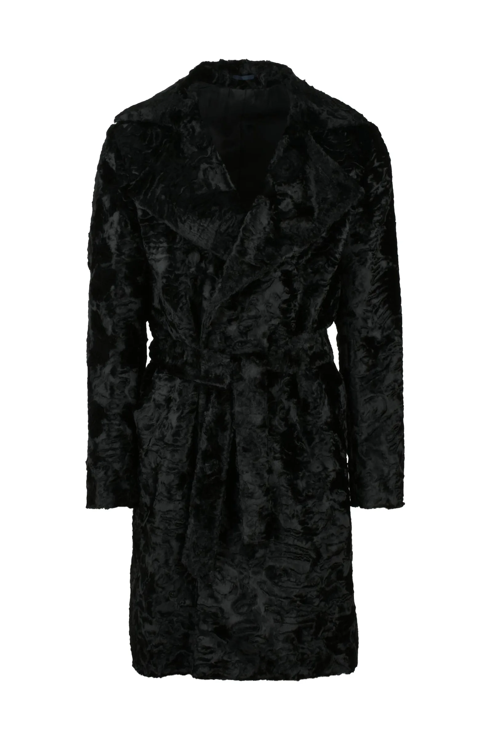 Cappotto Ecopelliccia Doppiopetto Nero