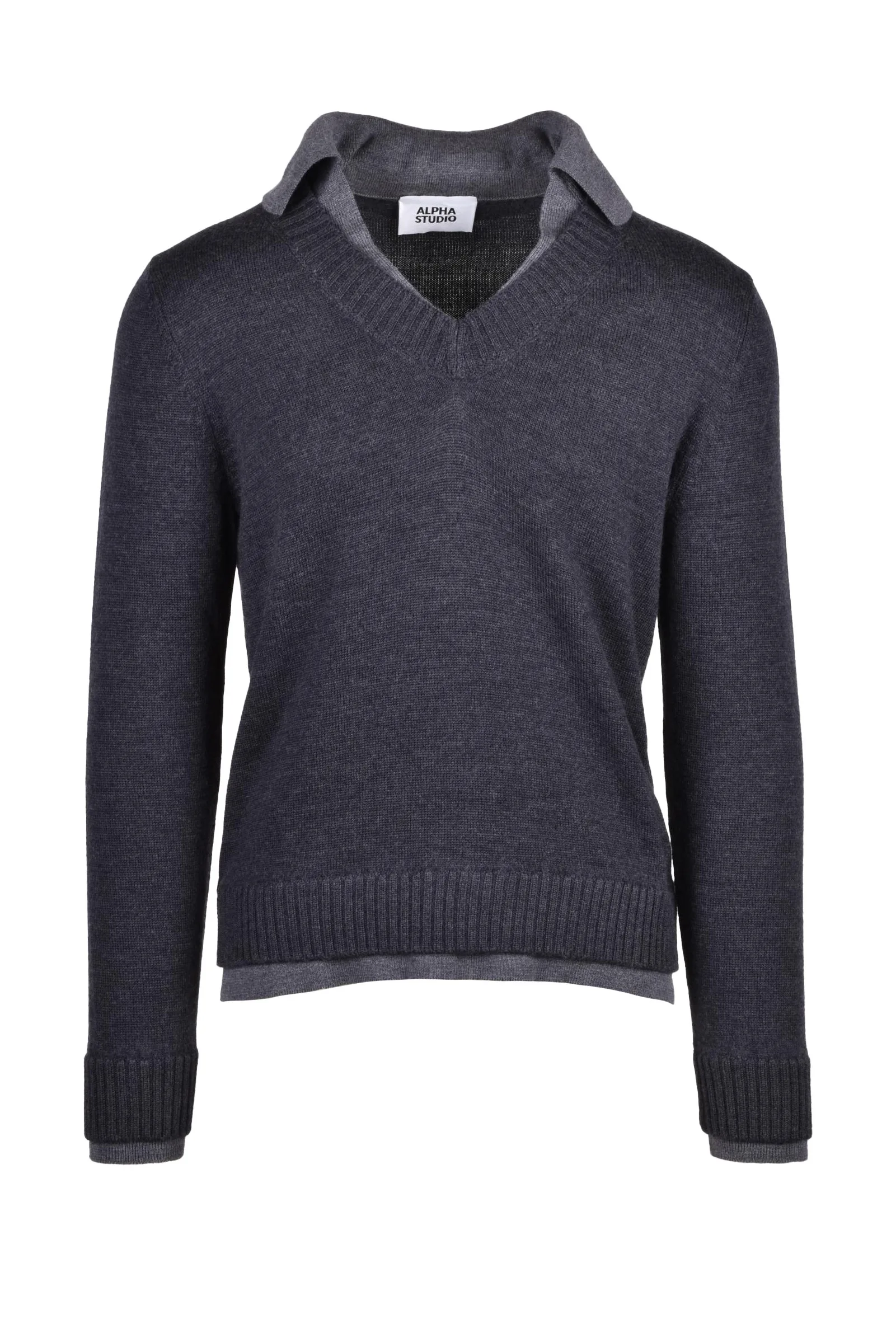 Polo in Maglia Grigio