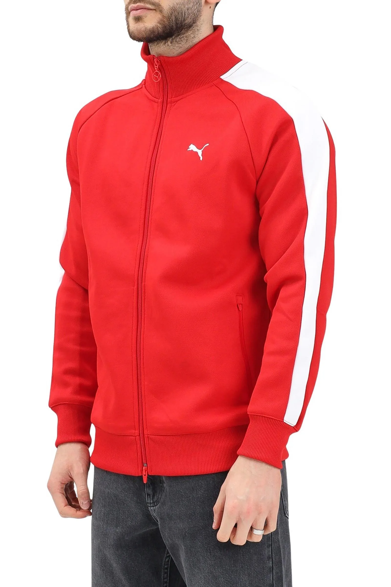 Felpa con zip Rossa