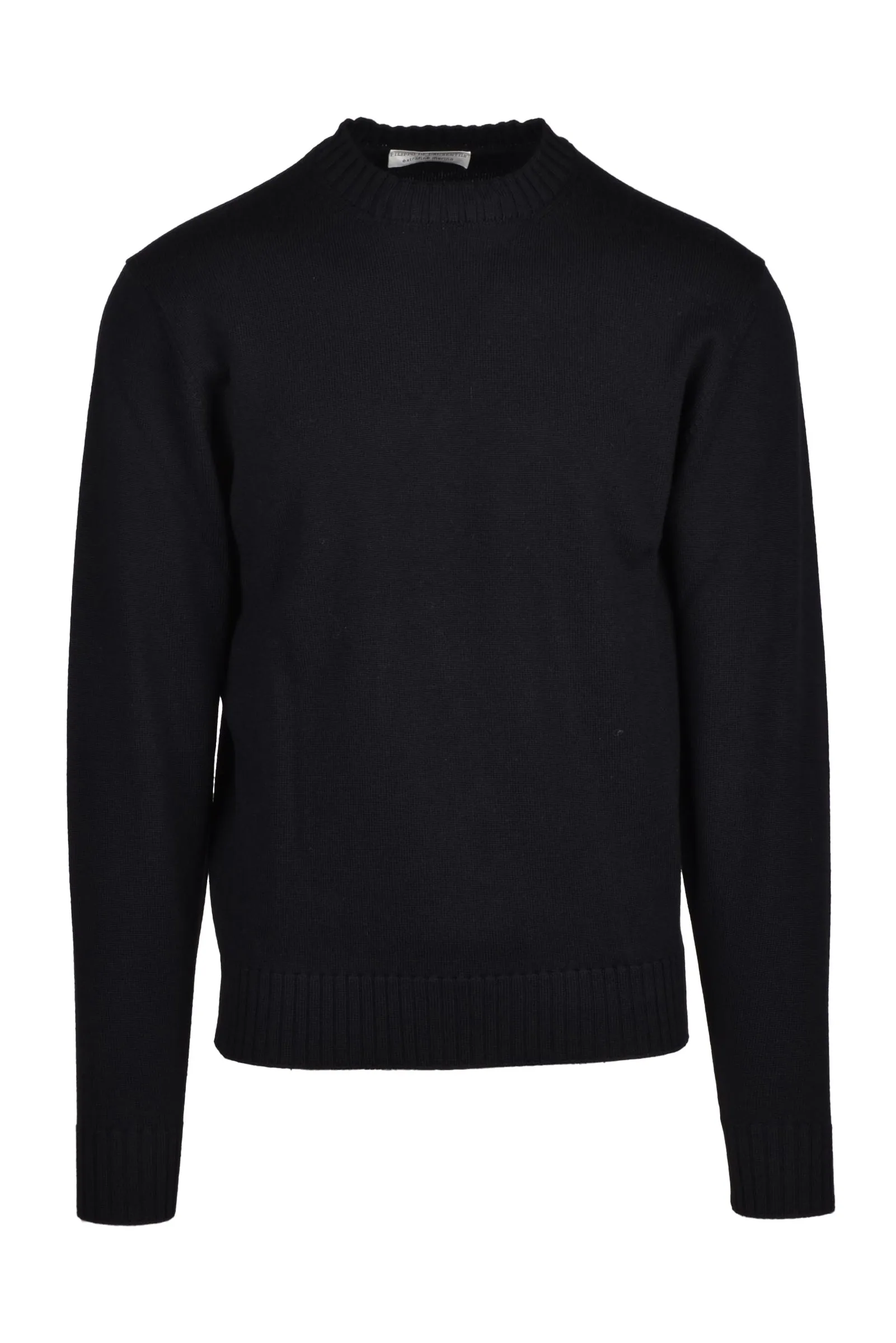 Schwarzer Pullover mit Rundhalsausschnitt