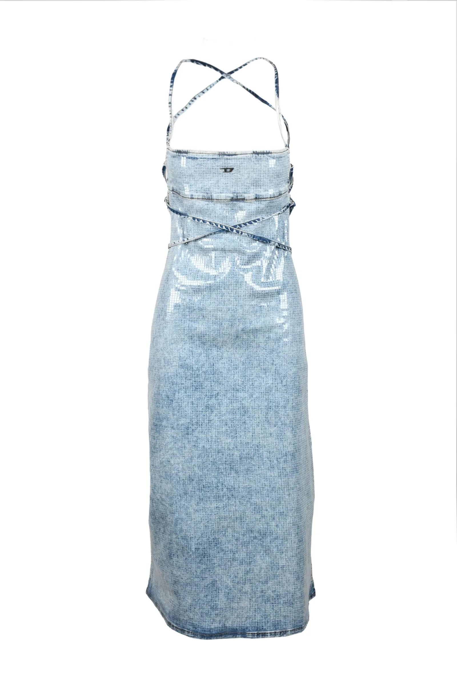 Abito Lungo Plastificato Azzurro