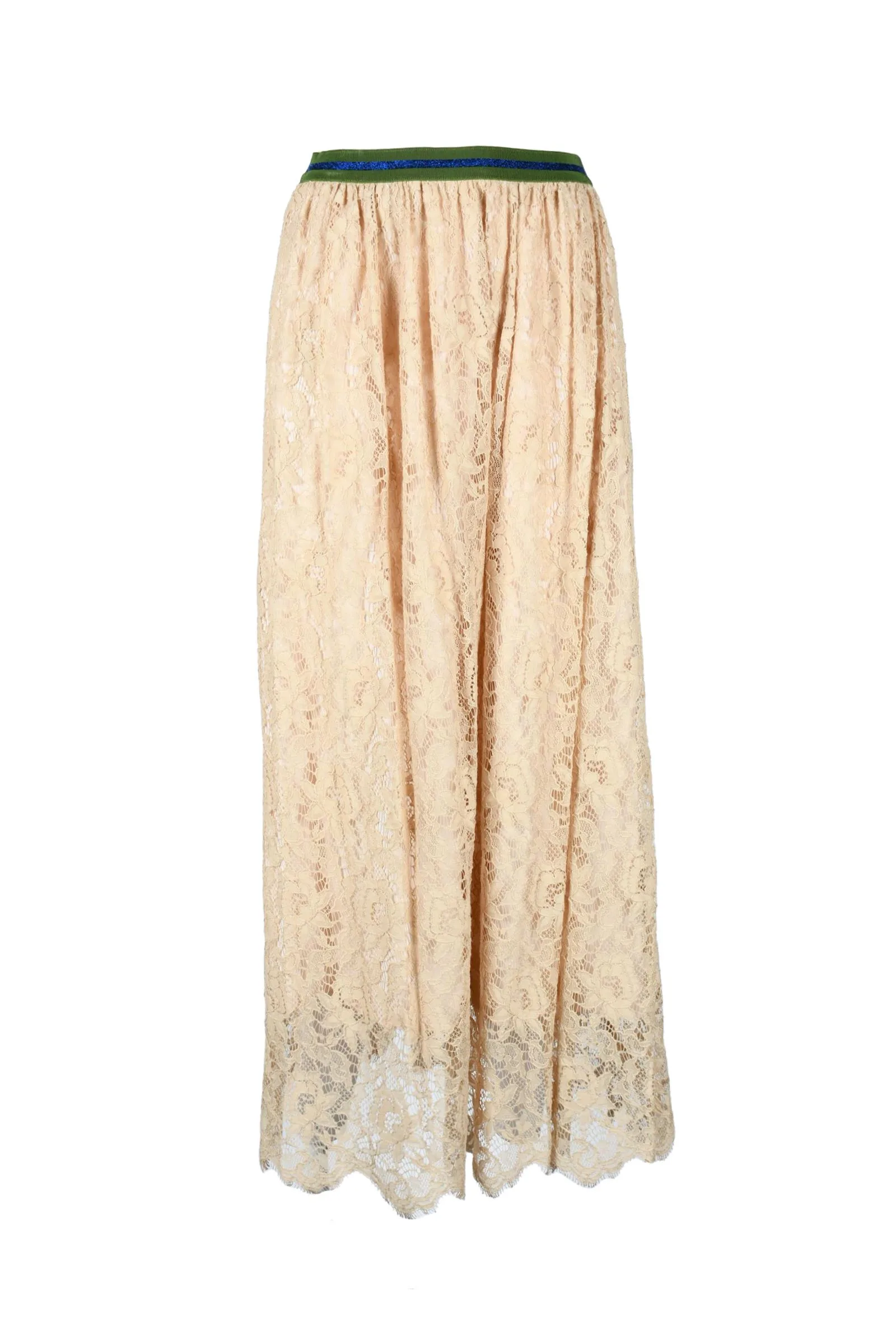 Gonna Lunga in Pizzo Beige