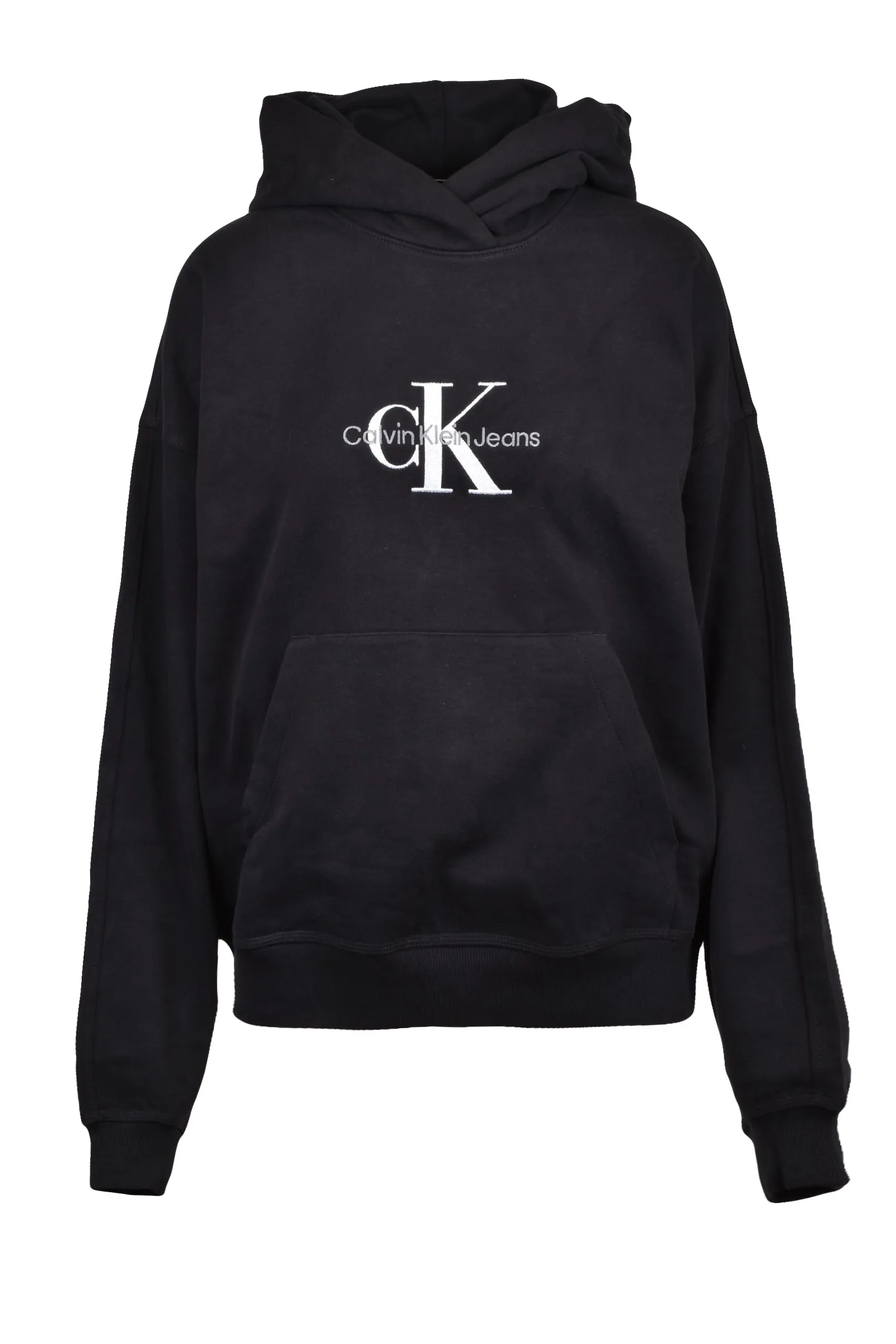 Felpa Oversize con Cappuccio Nero