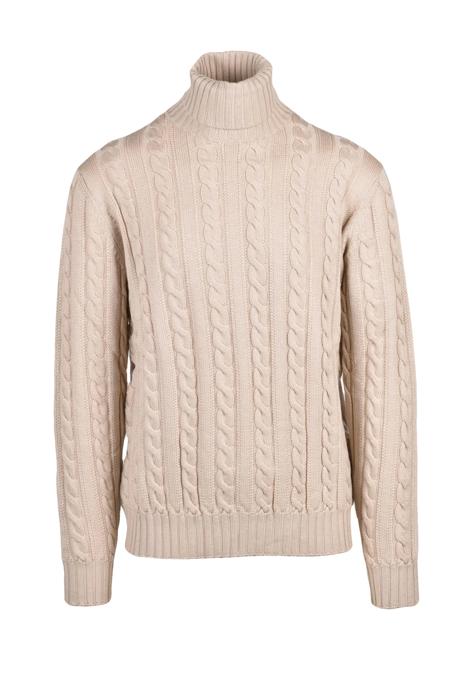 Maglione Collo Alto Beige
