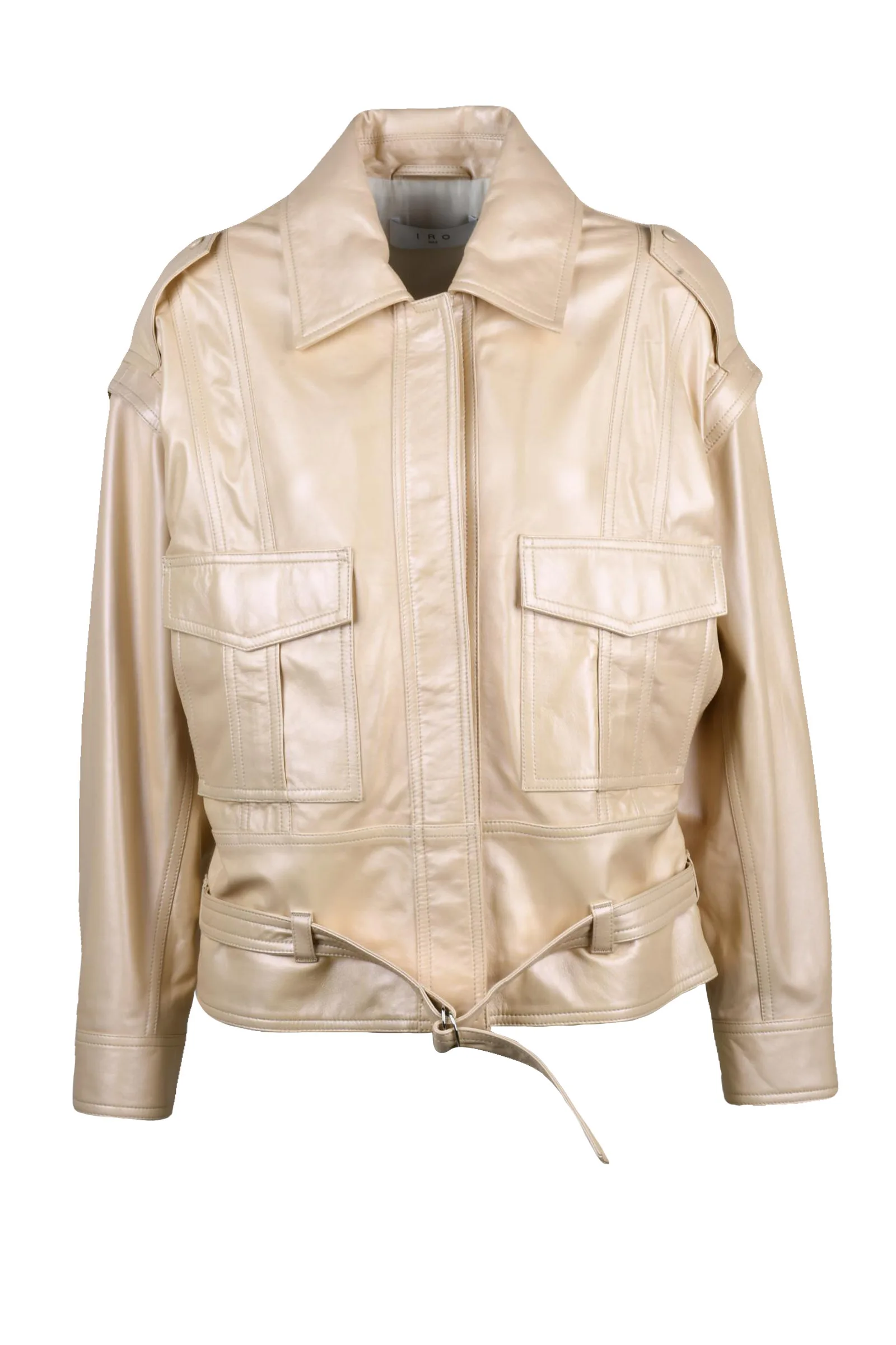 Giacca in pelle Beige