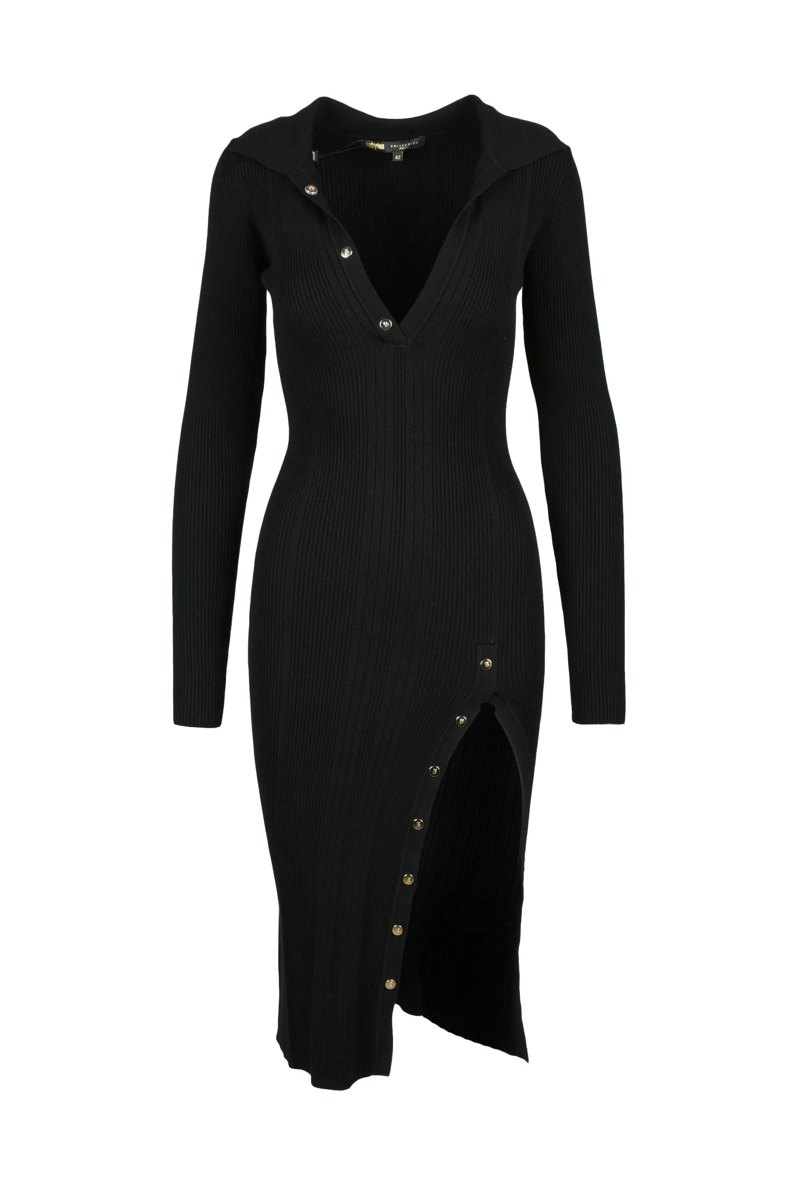 Abito Lungo in Maglia Nero