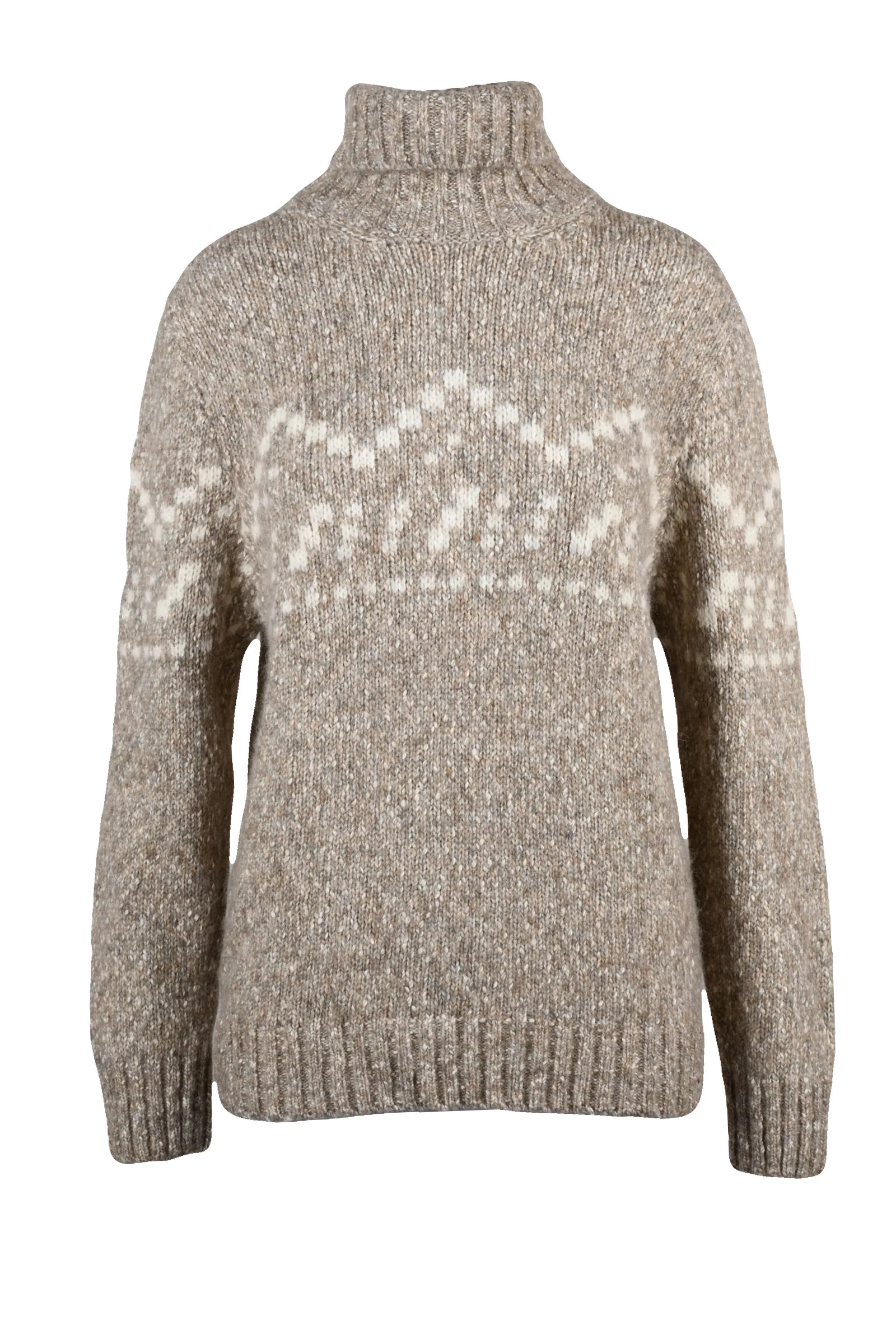 Maglione Collo Alto Beige