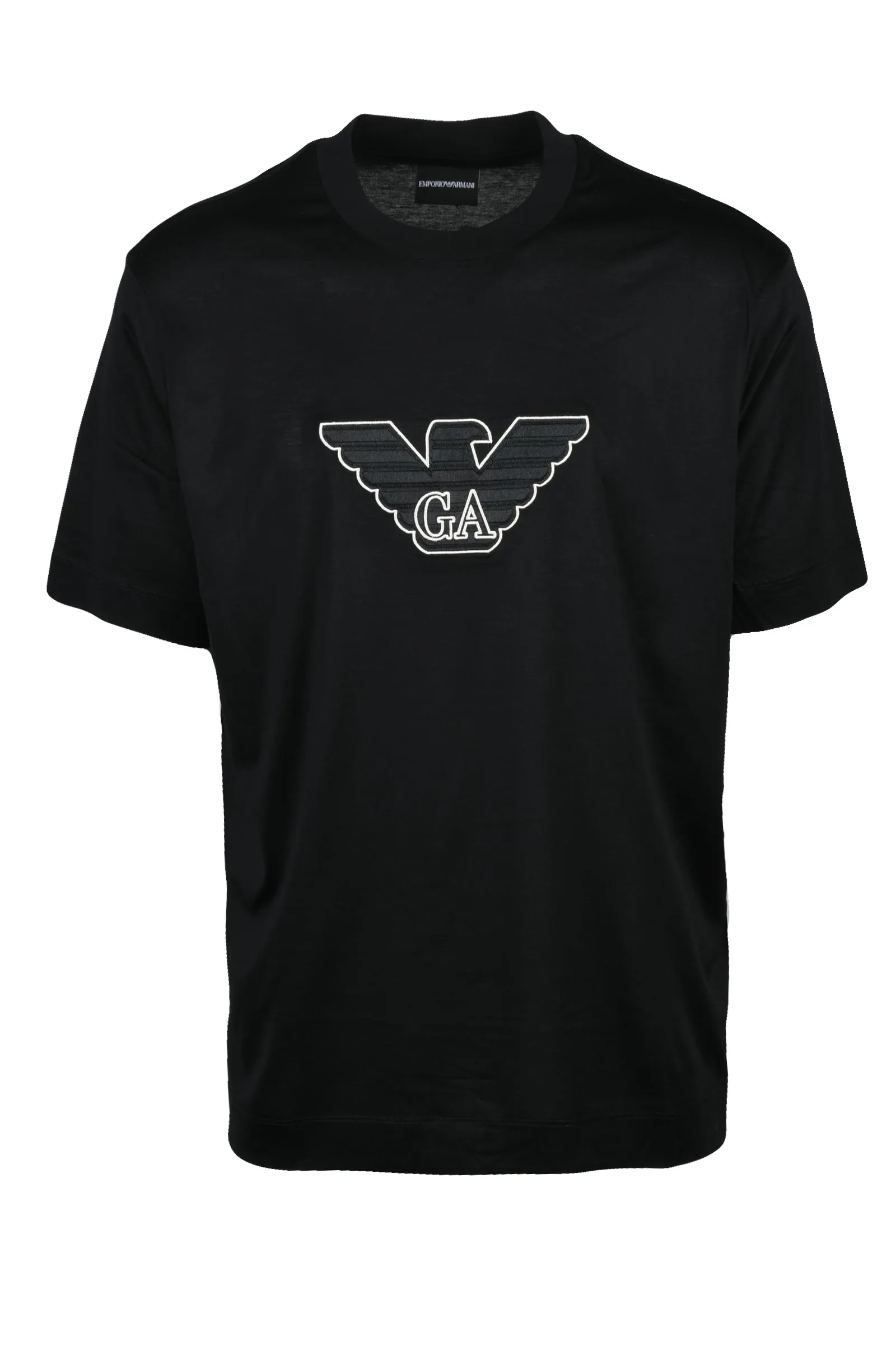 T-Shirt in Lyocell e Cotone Nero