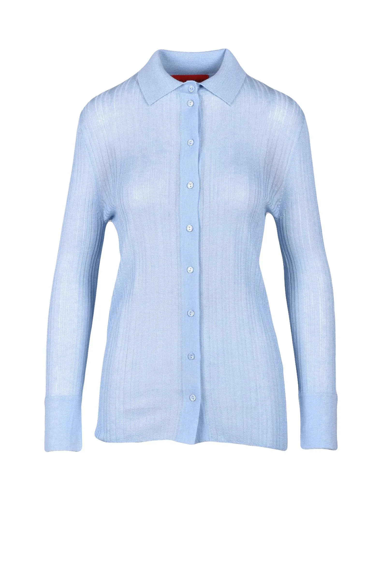 Cardigan Cannettato Azzurro