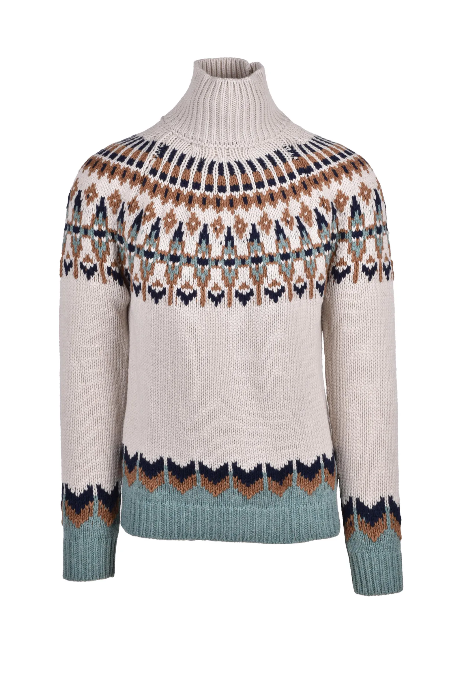 Maglione Collo Alto Beige