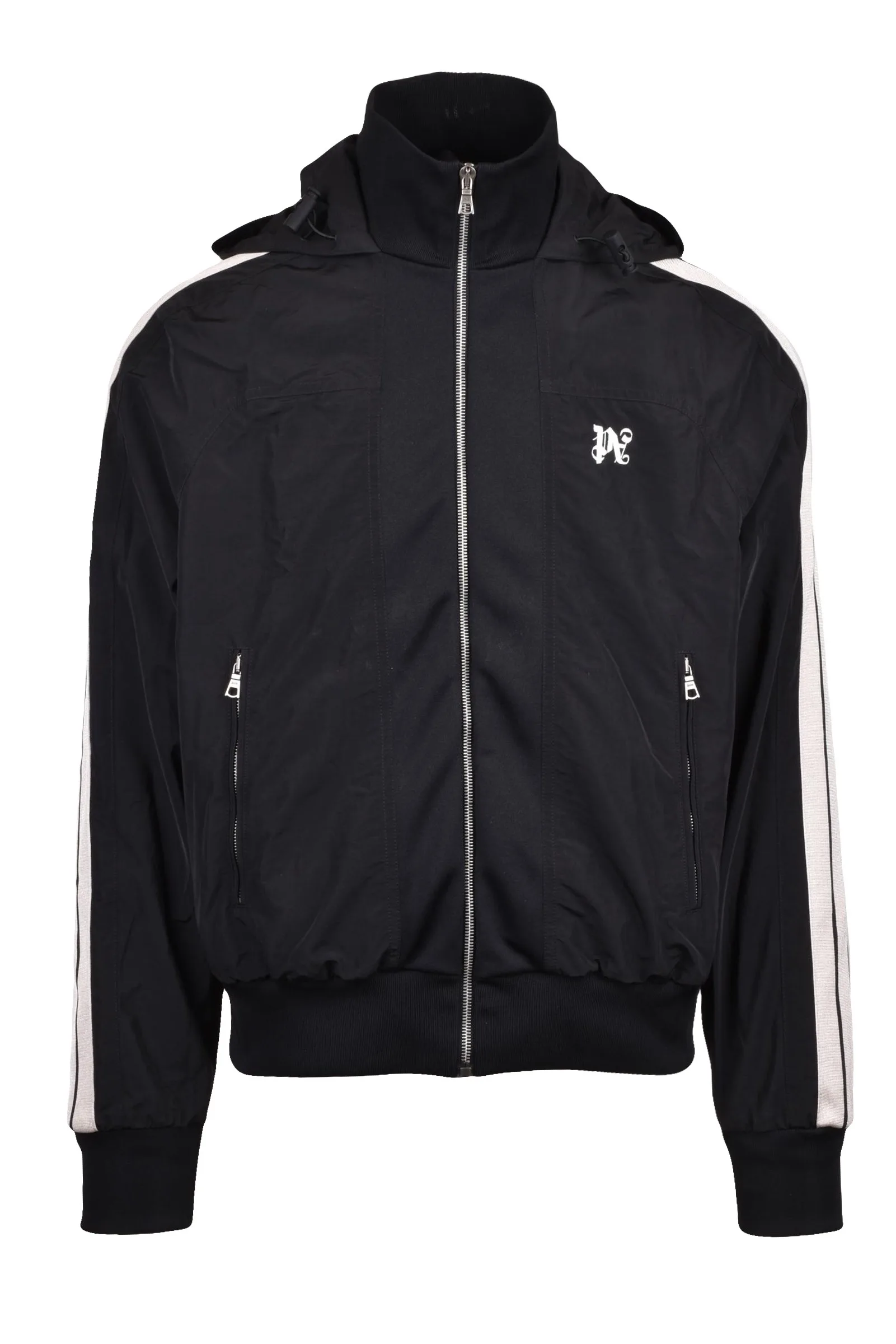 Nylonowa kurtka z monogramem w kolorze czarnym