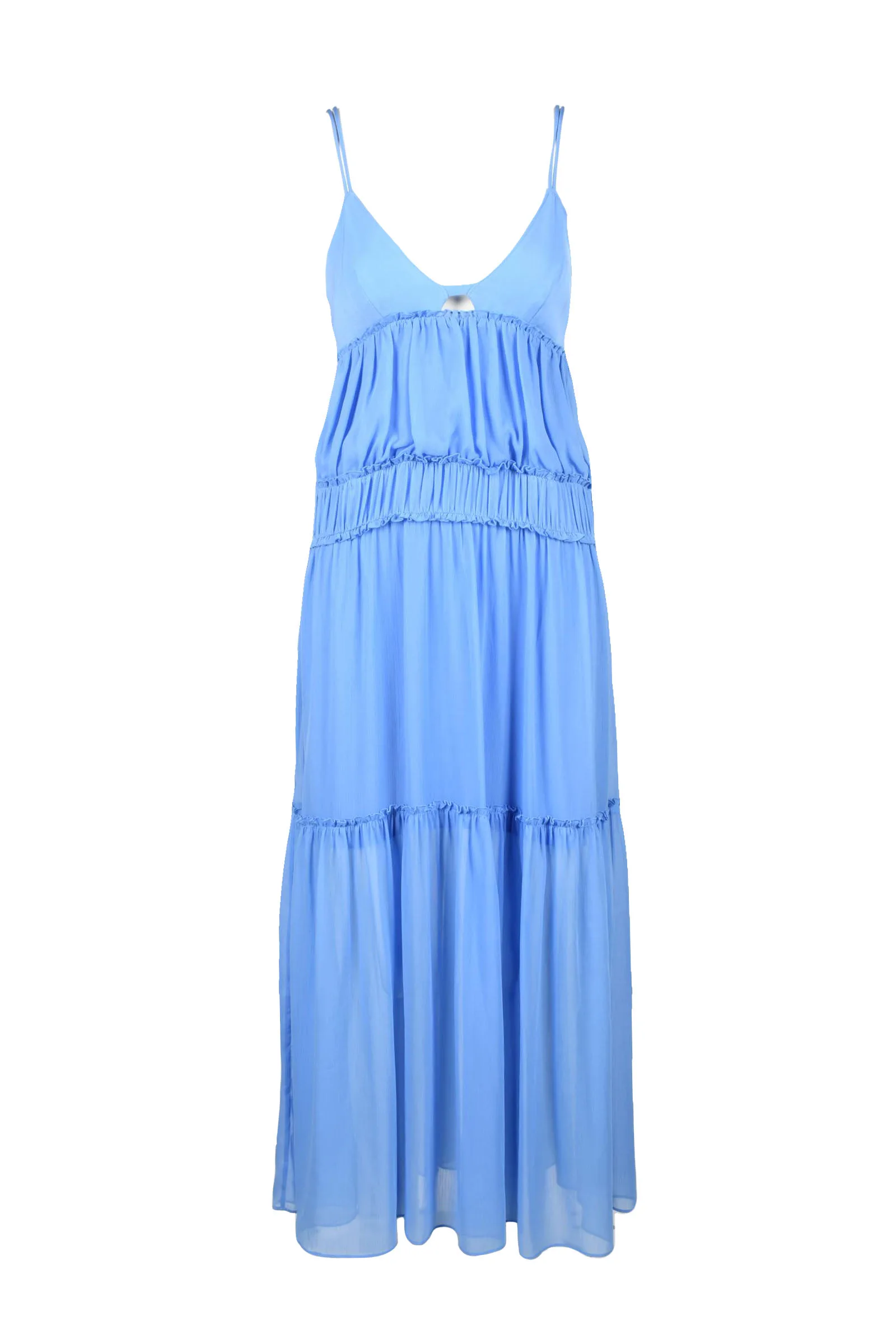 Abito Lungo in Voile Blu