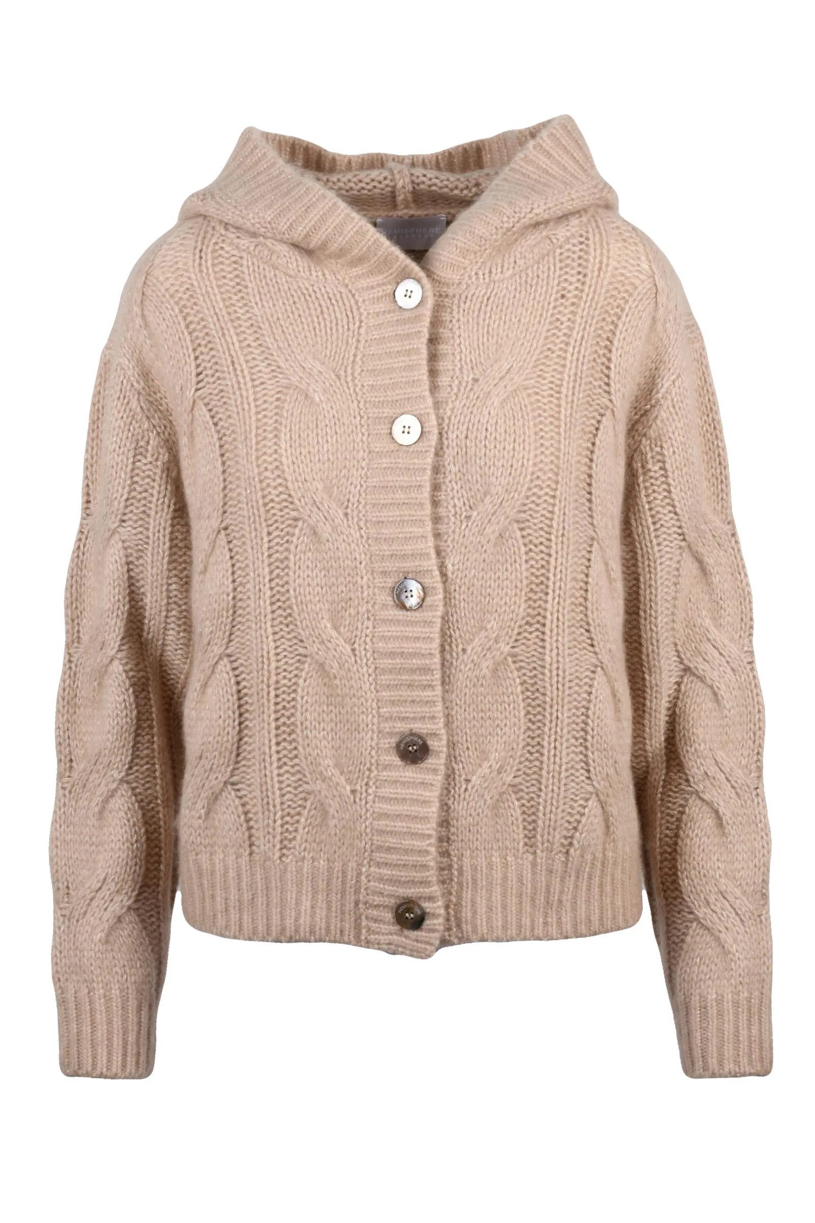 Cardigan con cappuccio Marrone